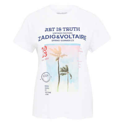 ZADIG & VOLTAIRE Shirttop T-Shirt ZOE PHOTOPRINT PALMIER aus Baumwolle