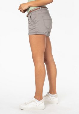 SUBLEVEL Chinoshorts Stretch-Shorts mit Flechtgürtel