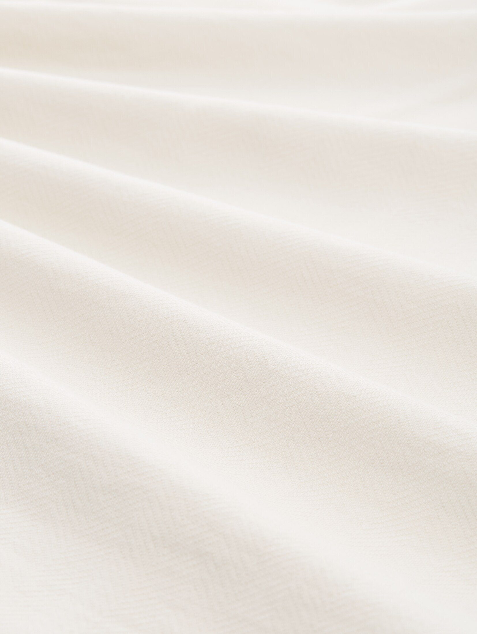 herringbone T-Shirt beige Serafino mit structure Struktur Langarmshirt TOM TAILOR
