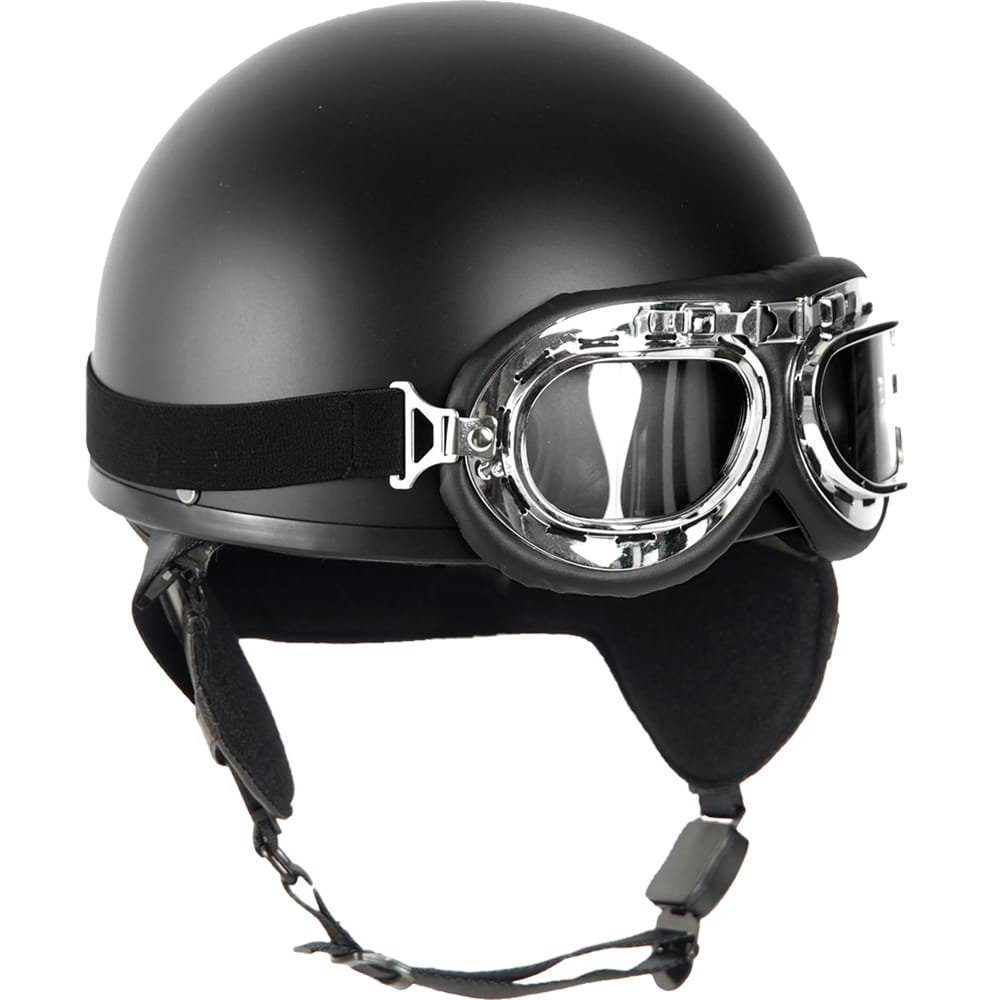 Mil-Tec Allroundhelm Retro Helm Halbschale mit Brille