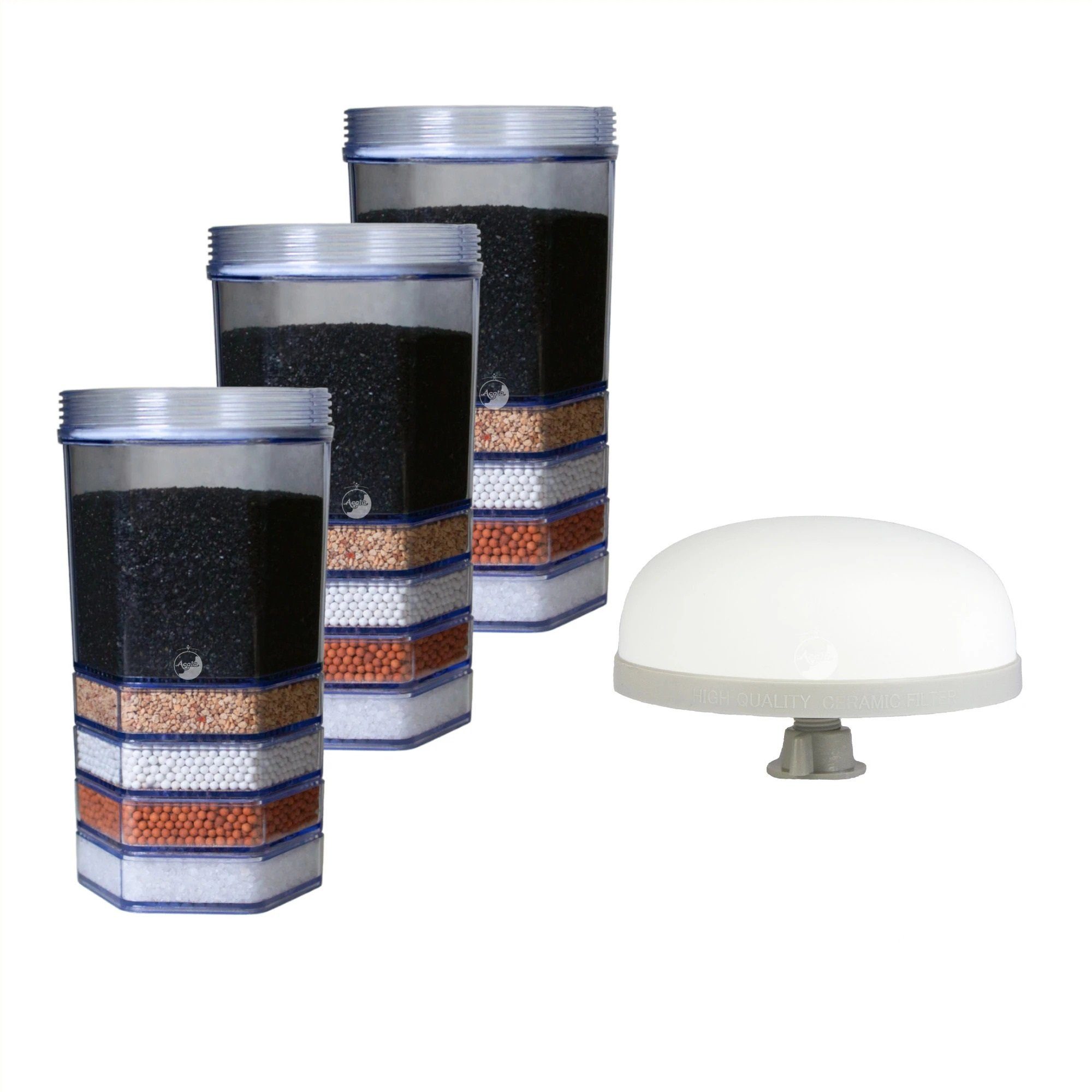 AcalaQuell Wasserfilter Jahrespaket Premium, Zubehör für AcalaQuell Stand-Wasserfilter Mini, optionale Mineralsteine