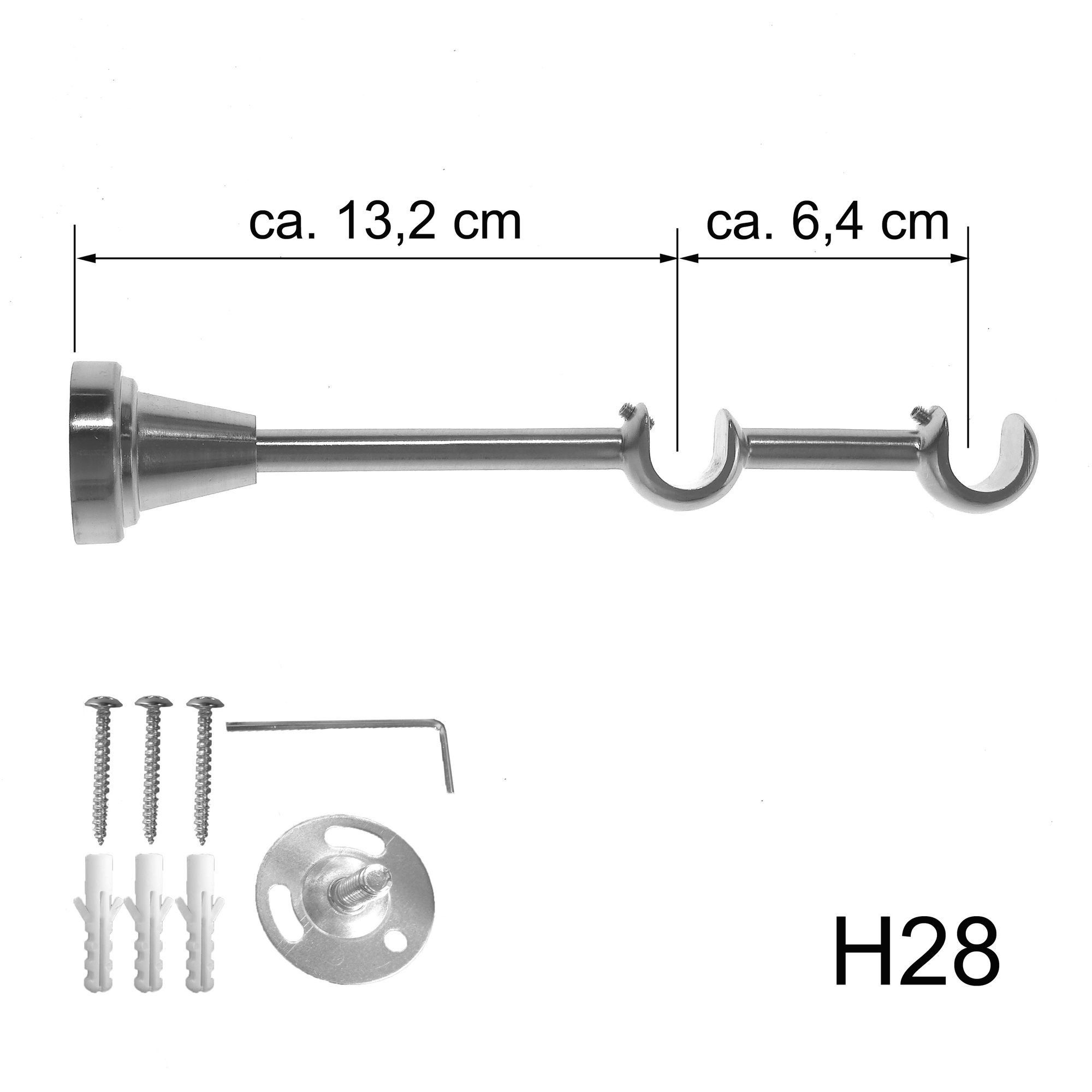 BASIT Gardinenstange Edelstahloptik 19mm mit Wandträgern 120 cm E64, Ø 19 m günstig online kaufen