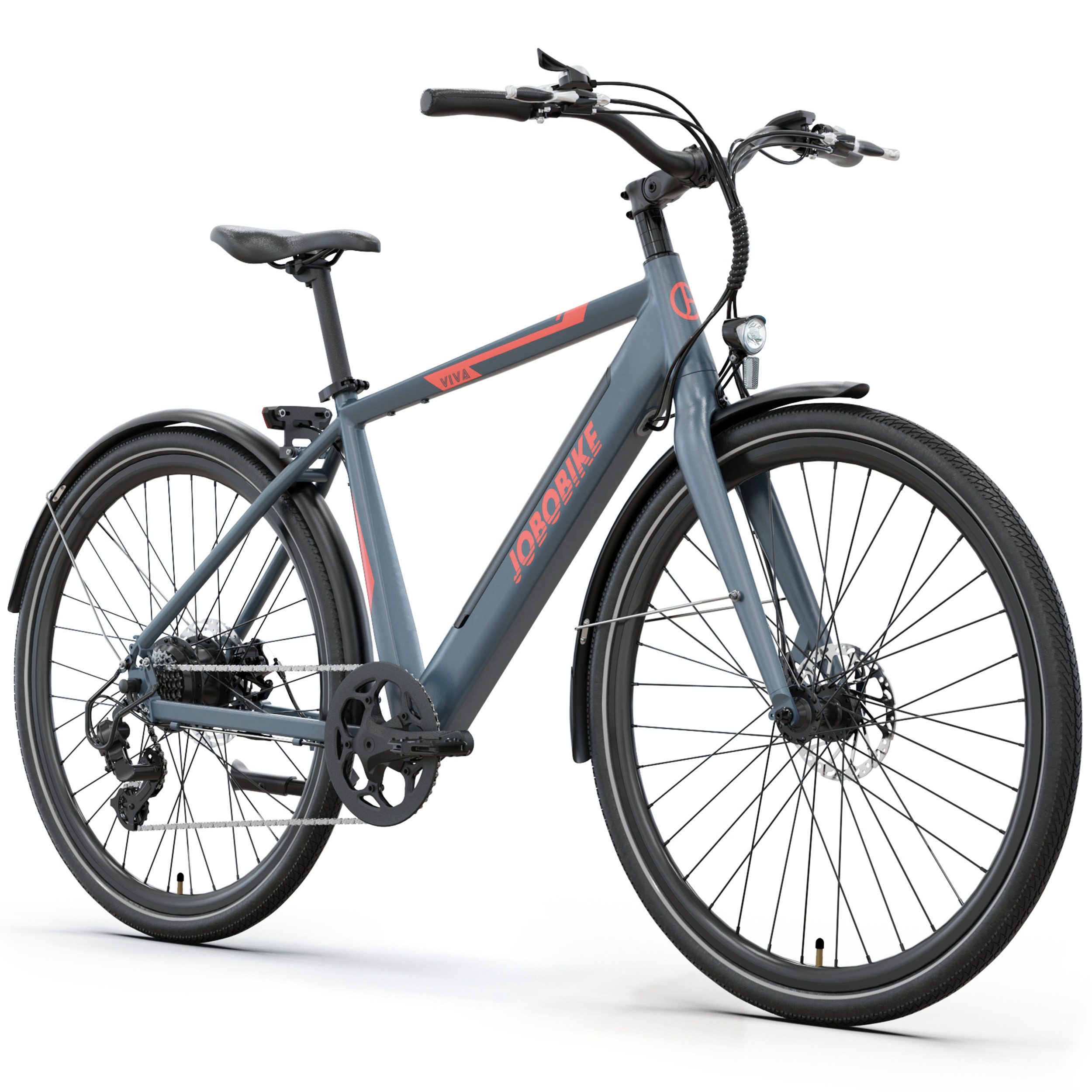 JOBOBIKE E-Bike Cityrad 28'' für Damen Herren, Elektrofahrrad,504Wh, max. 100km, nur 22kg, 7 Gang Shimano, Kettenschaltung, Heckmotor, 504 Wh, (abnehmbarer Akku), Pedelec mit Diamantrahmen, E-Citybike, bis 120kg, ab 160cm