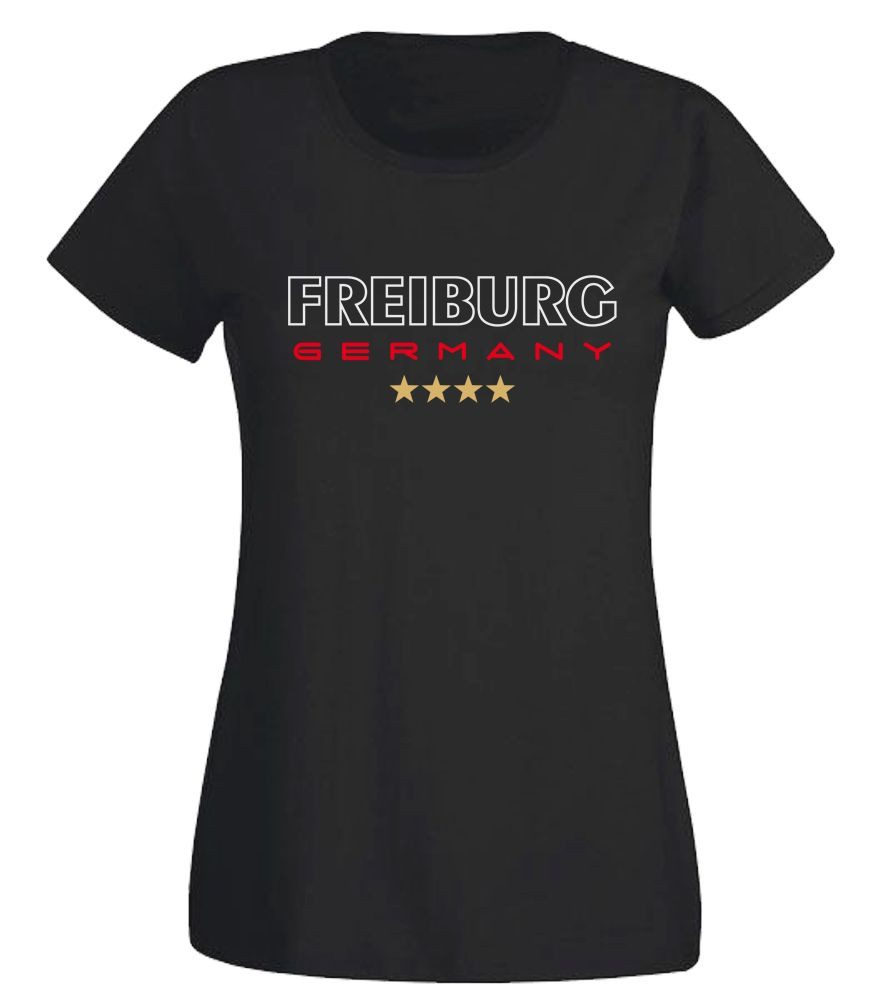 G-graphics T-Shirt Freiburg Germany Slim-fit Damen T-Shirt mit einem Motiv für den echten Fan