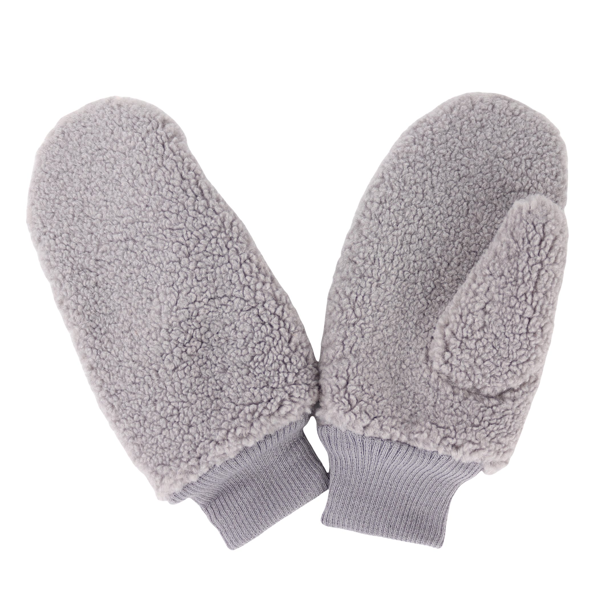 MIRROSI Fleecehandschuhe Damen Handschuhe aus Teddyfell, Warm und Kuschelig (Einheitsgröße) Dick gefüttert ideal für Herbst, Winter Dunkelgrau