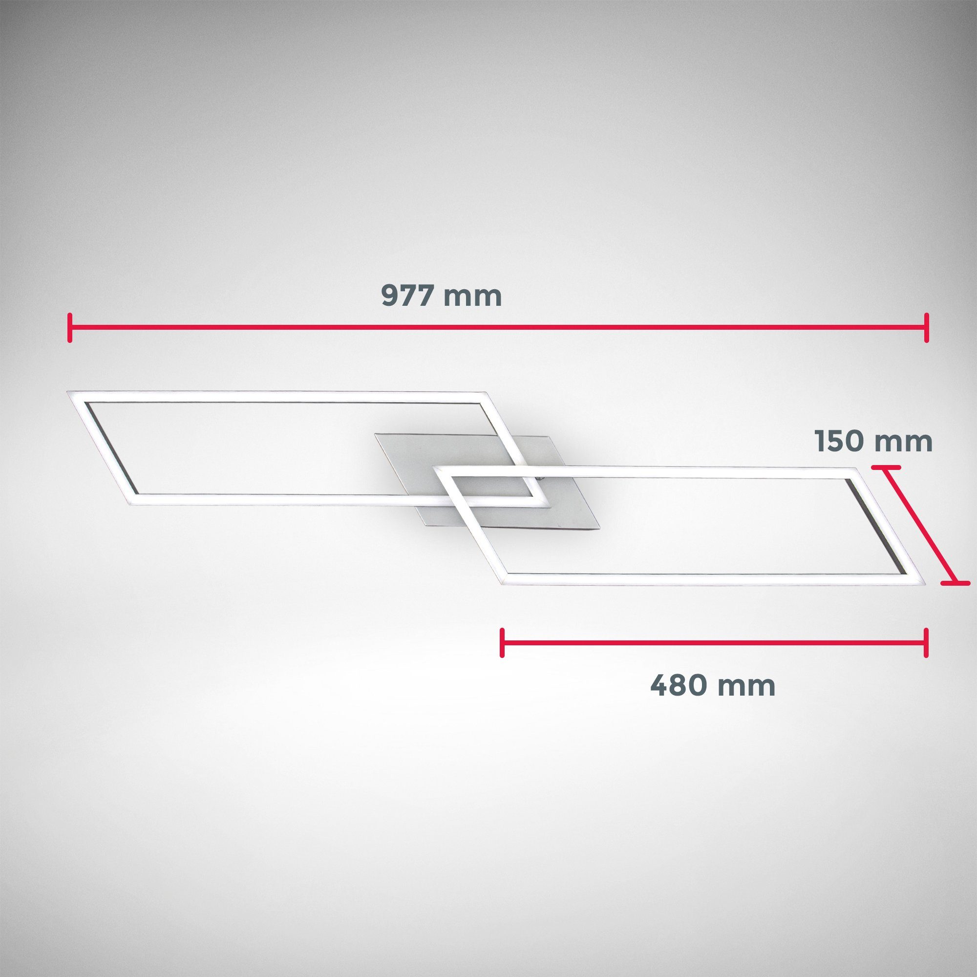 B.K.Licht LED Timer, mit BK_FR1293 Frame warmweiß LED-Deckenlampe, LED Fernbedienung, über integriert, Deckenleuchte wählbar, Fernbedienung, 40W, - Schwenkbar, Dimmbar, fest - CCT kaltweiß, Alu Nachtlichtfunktion, Farbtemperatur