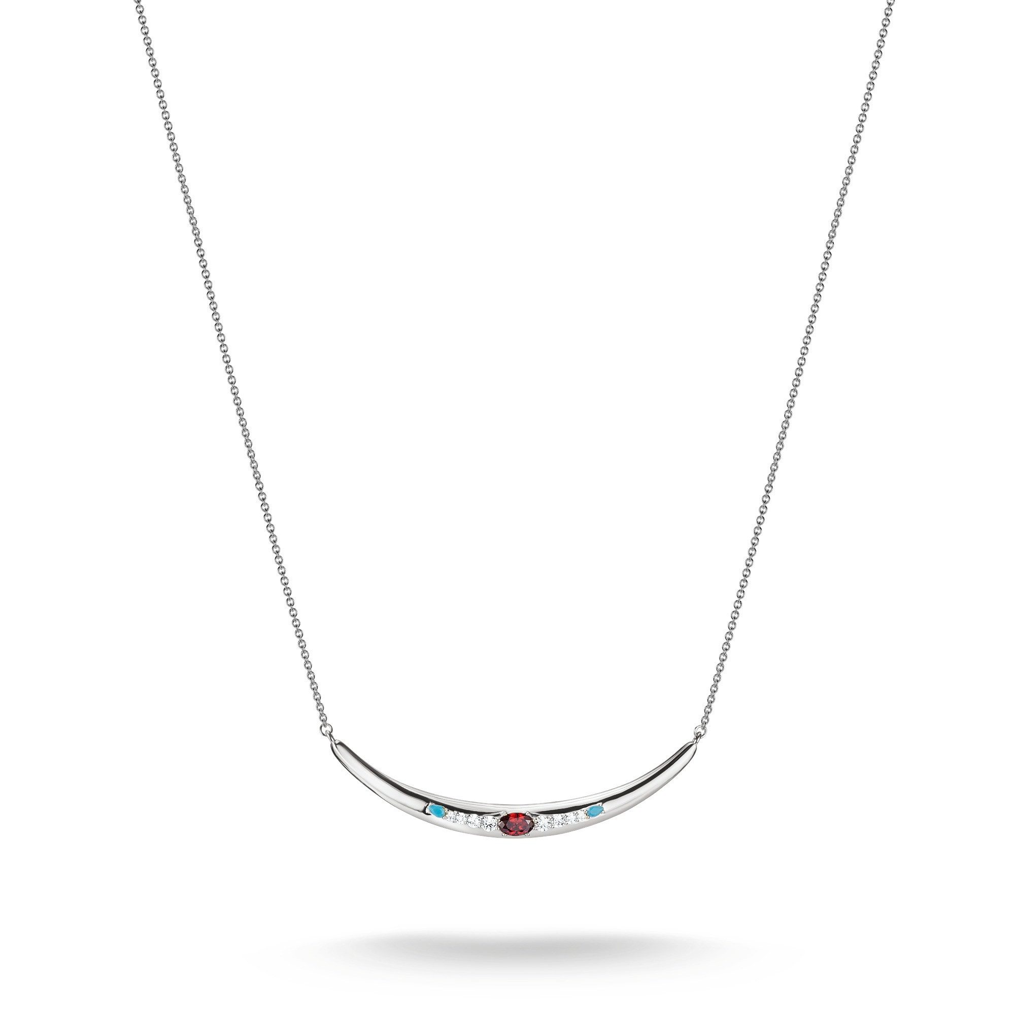THOMAS SABO Collier Halskette Collier Elyndra Zirkonia Rot Silber KE2330-166-7