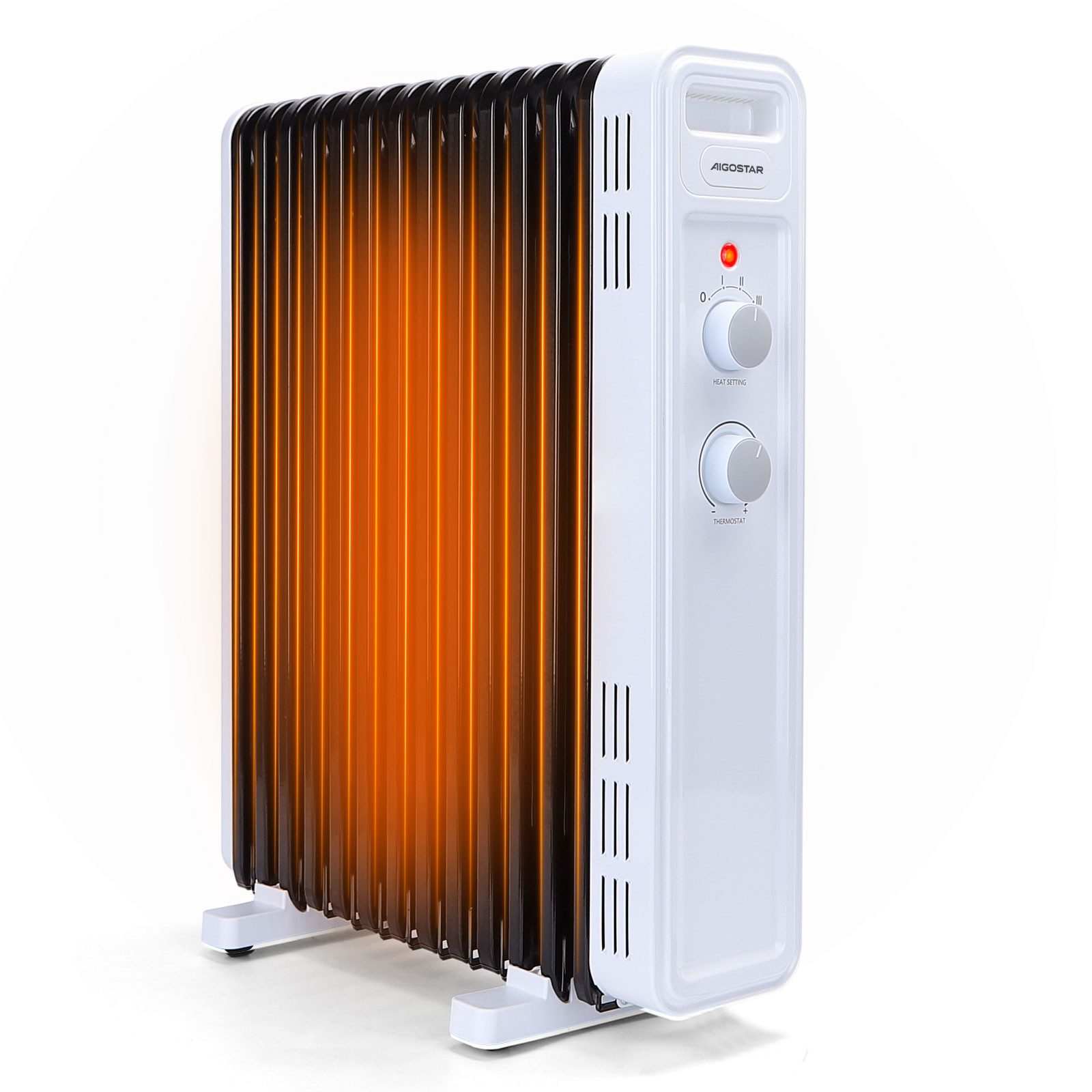 Aigostar Ölradiator Energiesparend Heizkörper mit Thermostat, Mobiler Elektro Heizkörper, Schnelle Wärme, Geräuschlose, Überhitzungsschutz, Kippschutz