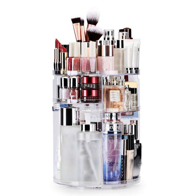 BEARSU Make-Up Organizer “Beauty Organizer, Make Up Kosmetik Organizer, 360° Drehbar, Schmink Aufbewahrung Kosmetikbox für Dresser Schlafzimmer Badezimmer, Transparent”, 1-tlg.