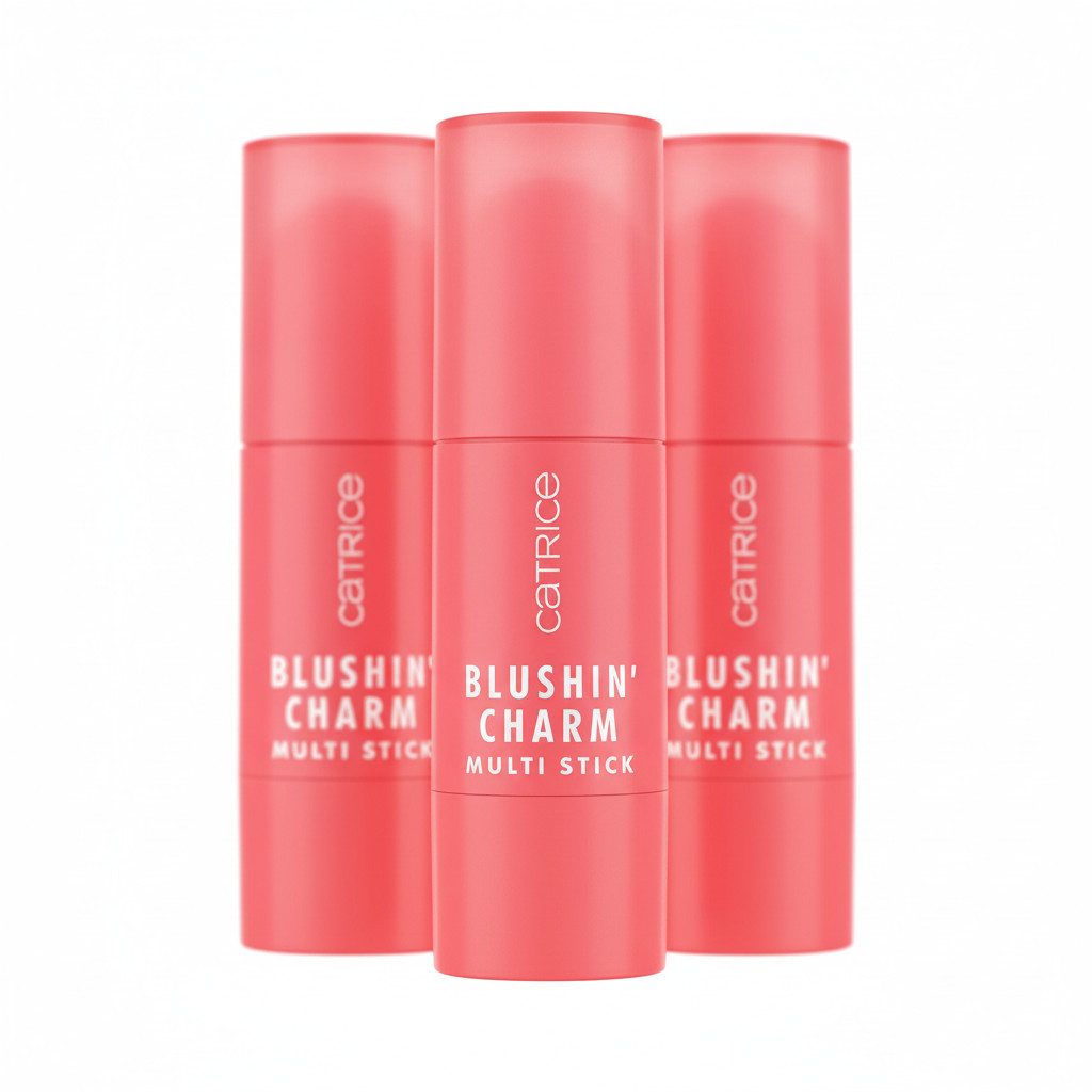 Catrice Rouge Blushin' Charm Multi Stick, 3-tlg., Variable Deckkraft, cremige, nicht klebende Textur, gut verblendbar.