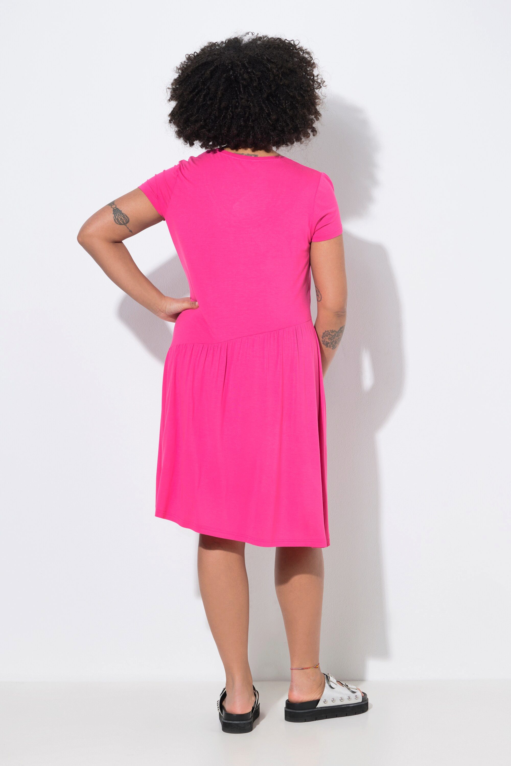 Angel of Style Jerseykleid Jerseykleid diagonale Taillennaht Halbarm
