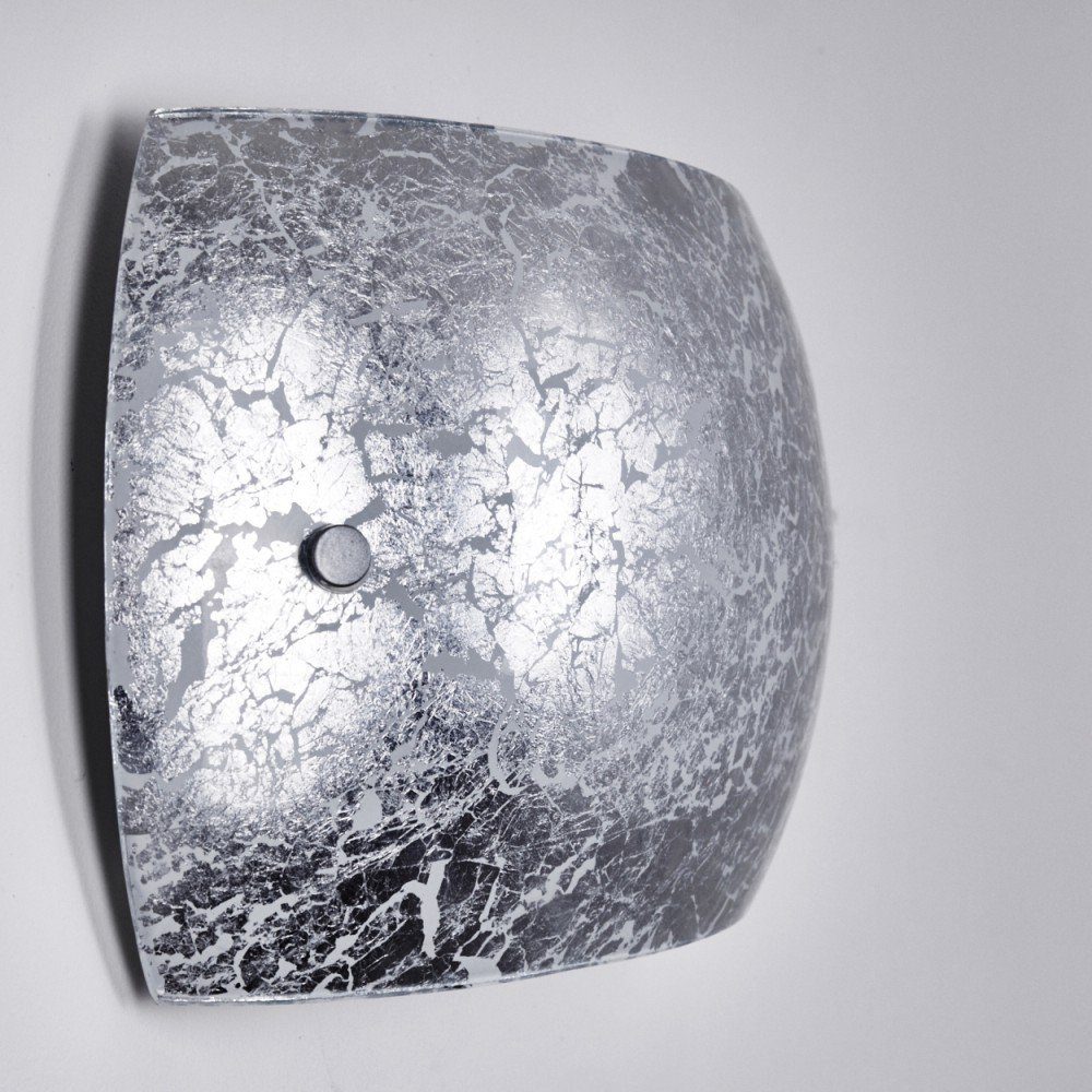 hofstein Wandleuchte »Badoere« moderne Glas, Silber/Weiß in & mit Lichteffekt, Up 2xE14, ohne Wandlampe Down-Effekt Leuchtmittel, Innen aus mit