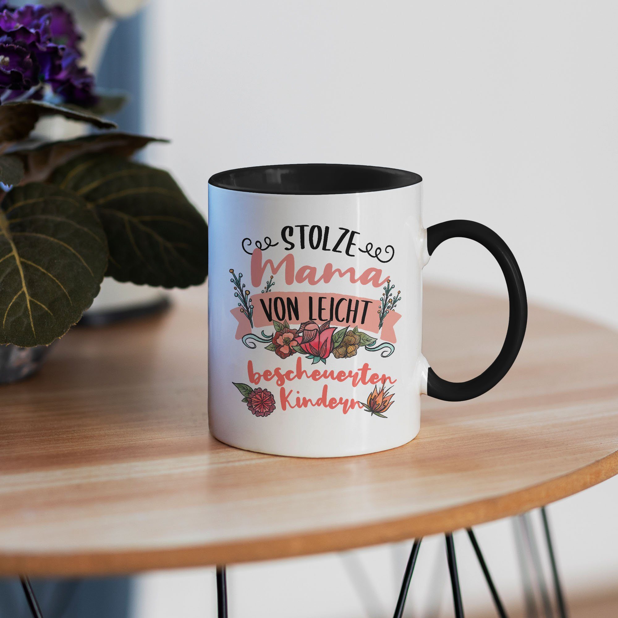 Hey!Print Tasse Mama bescheuerten Mama Lustig Schwarz Geschenk Spruch Muttertag Kindern Mami Stolze von Tasse Mutter leicht