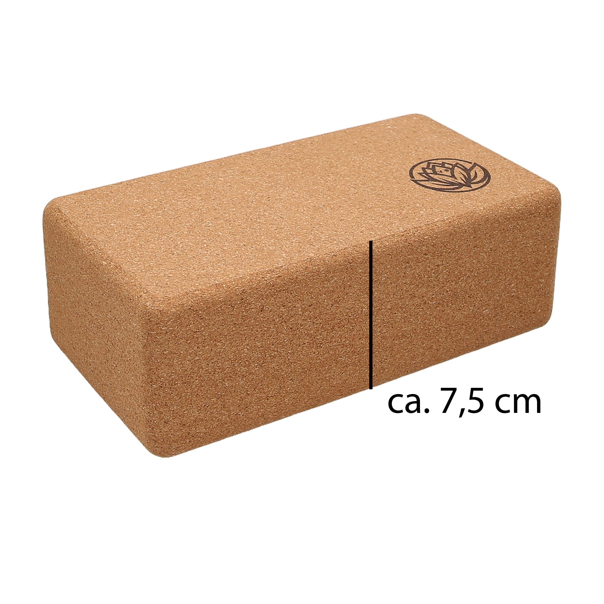 VonBueren Yogablock aus Kork 22 x 12 x 7,5 cm Yogablöcke Yogazubehör Hatha Klotz, (2 Stück; 4 Stück, 2-tlg)