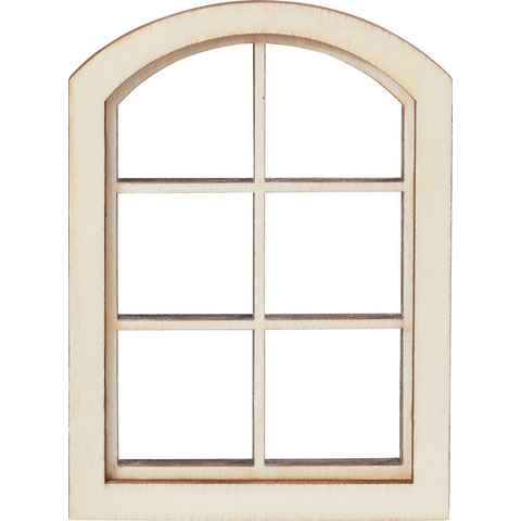 HobbyFun Dekofigur Miniatur Sprossenfenster, 7,5 cm x 10 cm