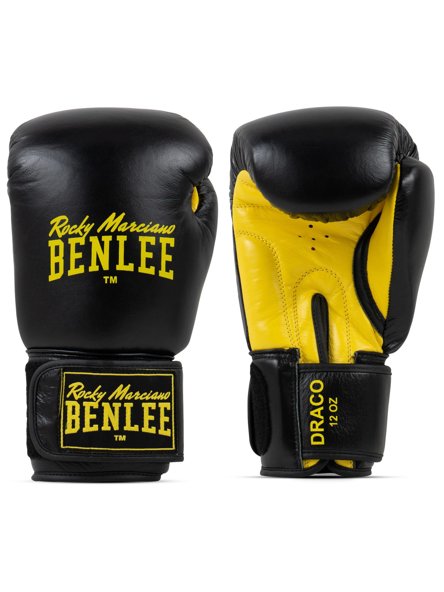 Benlee Rocky Marciano Fighter Guantoni da pugilato in pelle, Nero, 10 oz