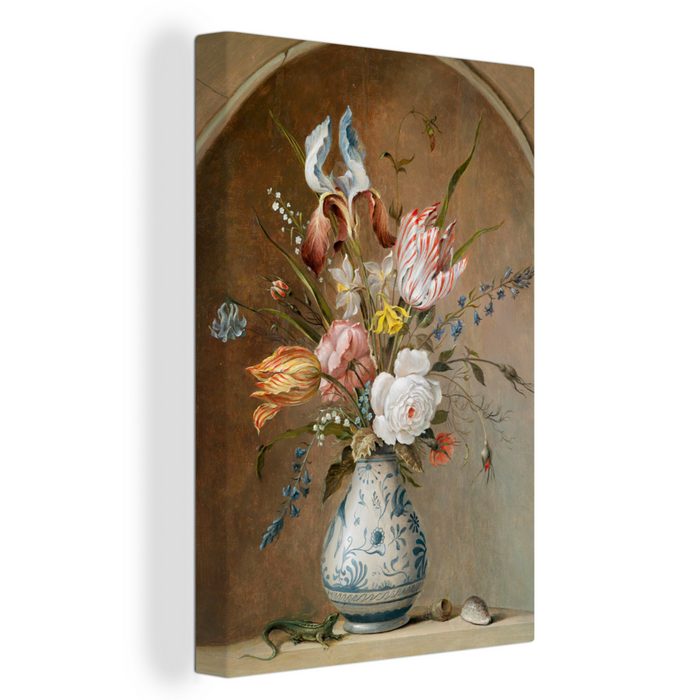OneMillionCanvasses® Gemälde Stilleben mit Blumen - Balthasar van der Ast - Alte Meister (1 St) Leinwand Bilder für Wohnzimmer Schlafzimmer