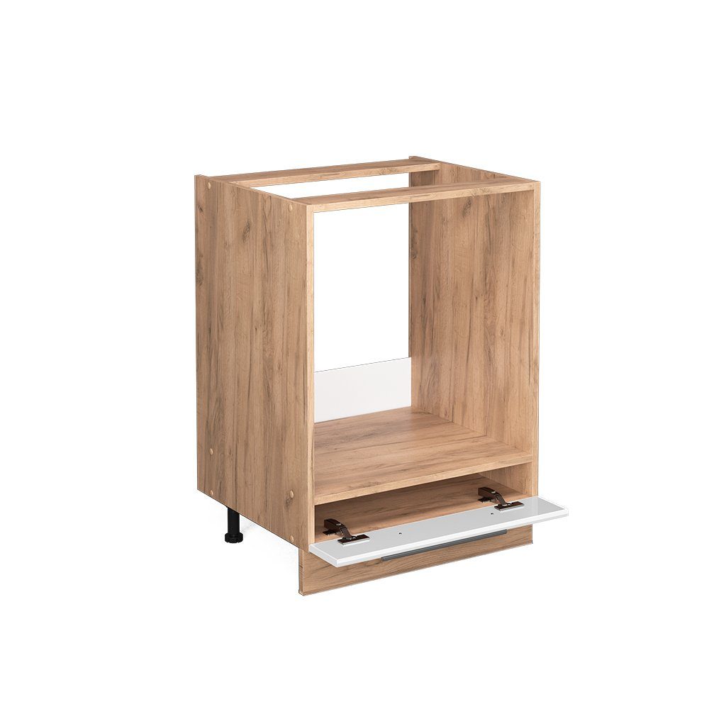Vicco Herdumbauschrank Fame-Line, Weiß Hochglanz/Goldkraft Eiche, 60 cm ohne Arbeitsplatte (1-St) – Bild 5 von 5