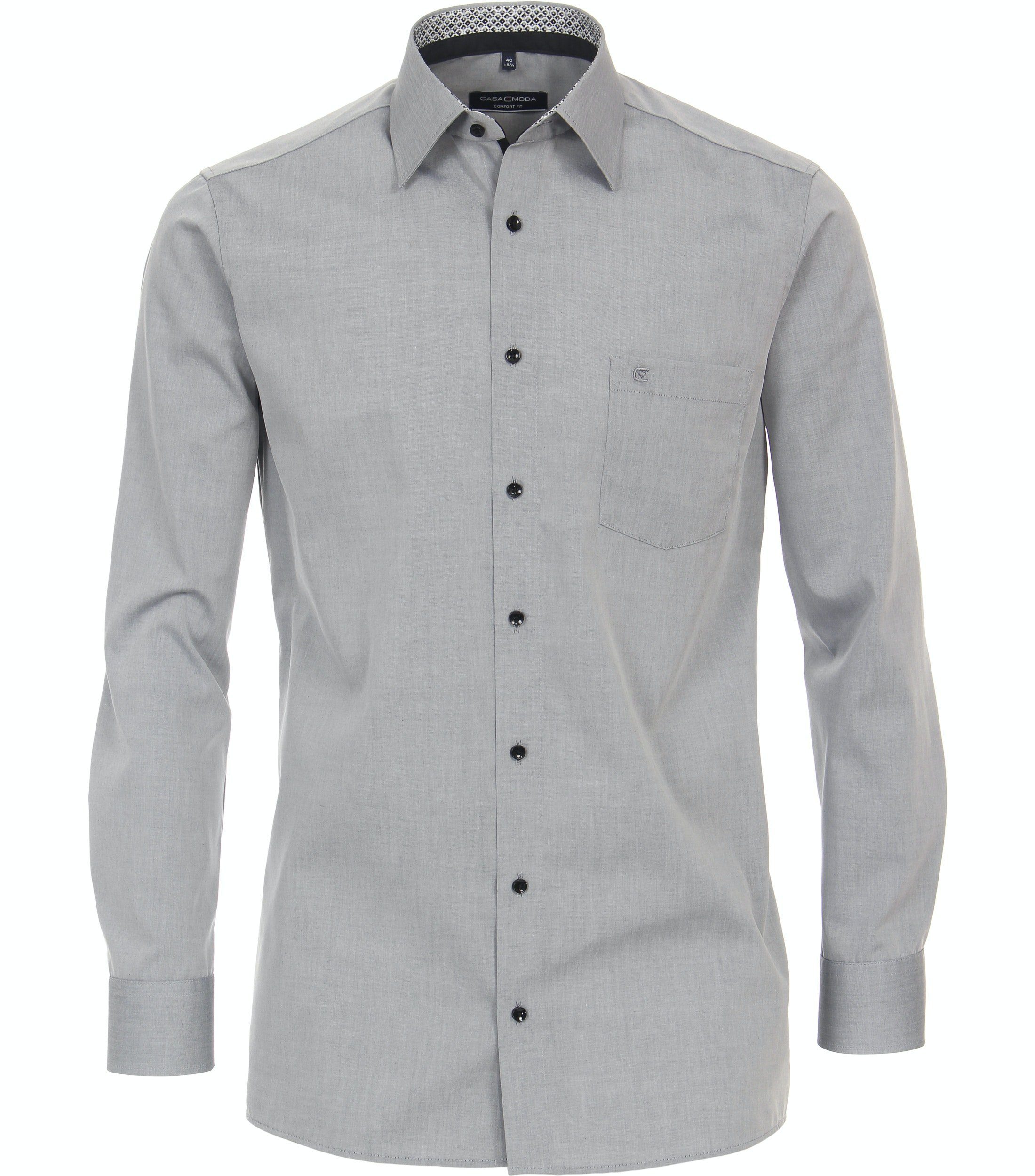 Langarm Silber Fit Comfort (705) CASAMODA - Grau Businesshemd - Einfarbig - - Businesshemd