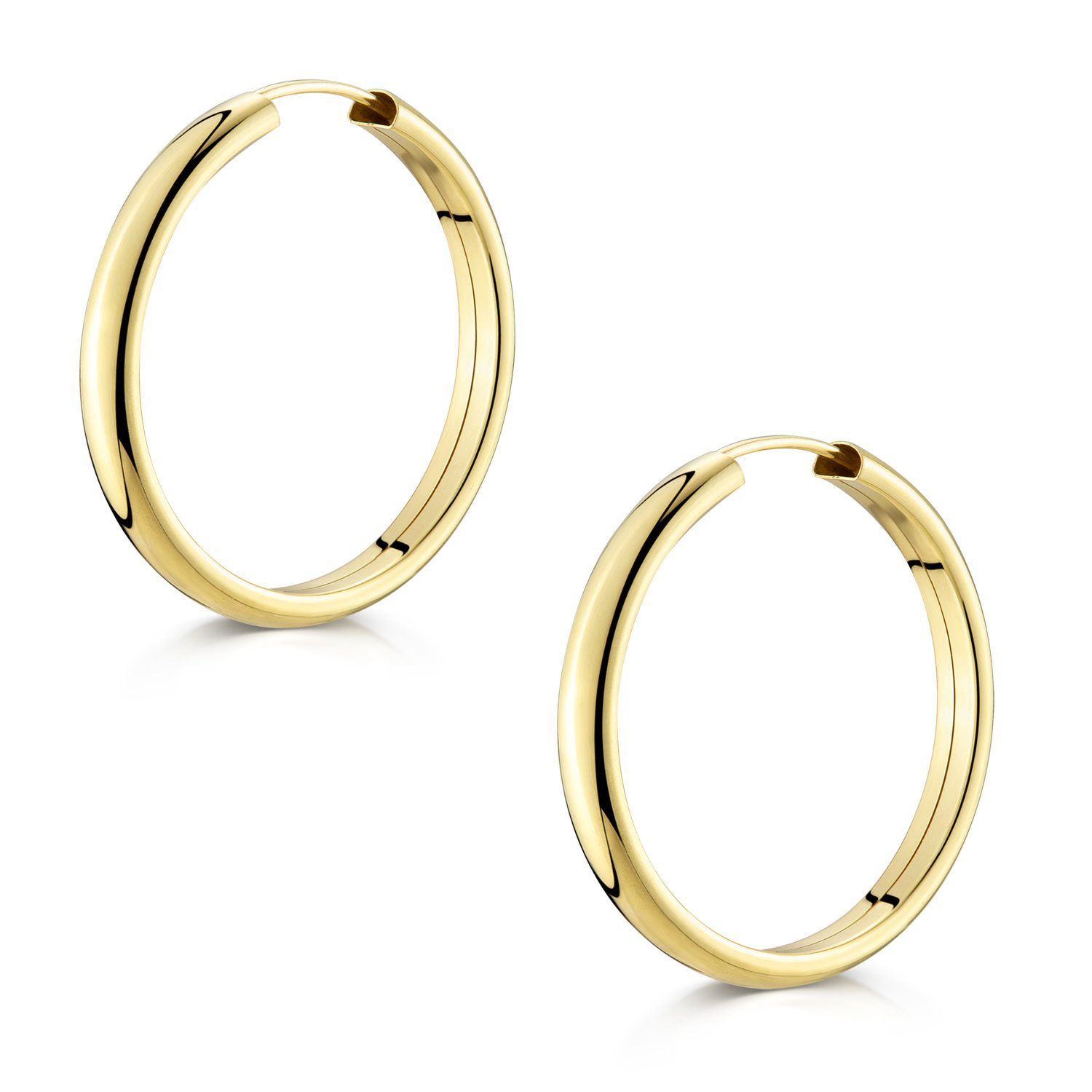 Materia Paar Creolen Damen Gold breit Ø25mm SO-14, Sterlingsilber, vergolde günstig online kaufen