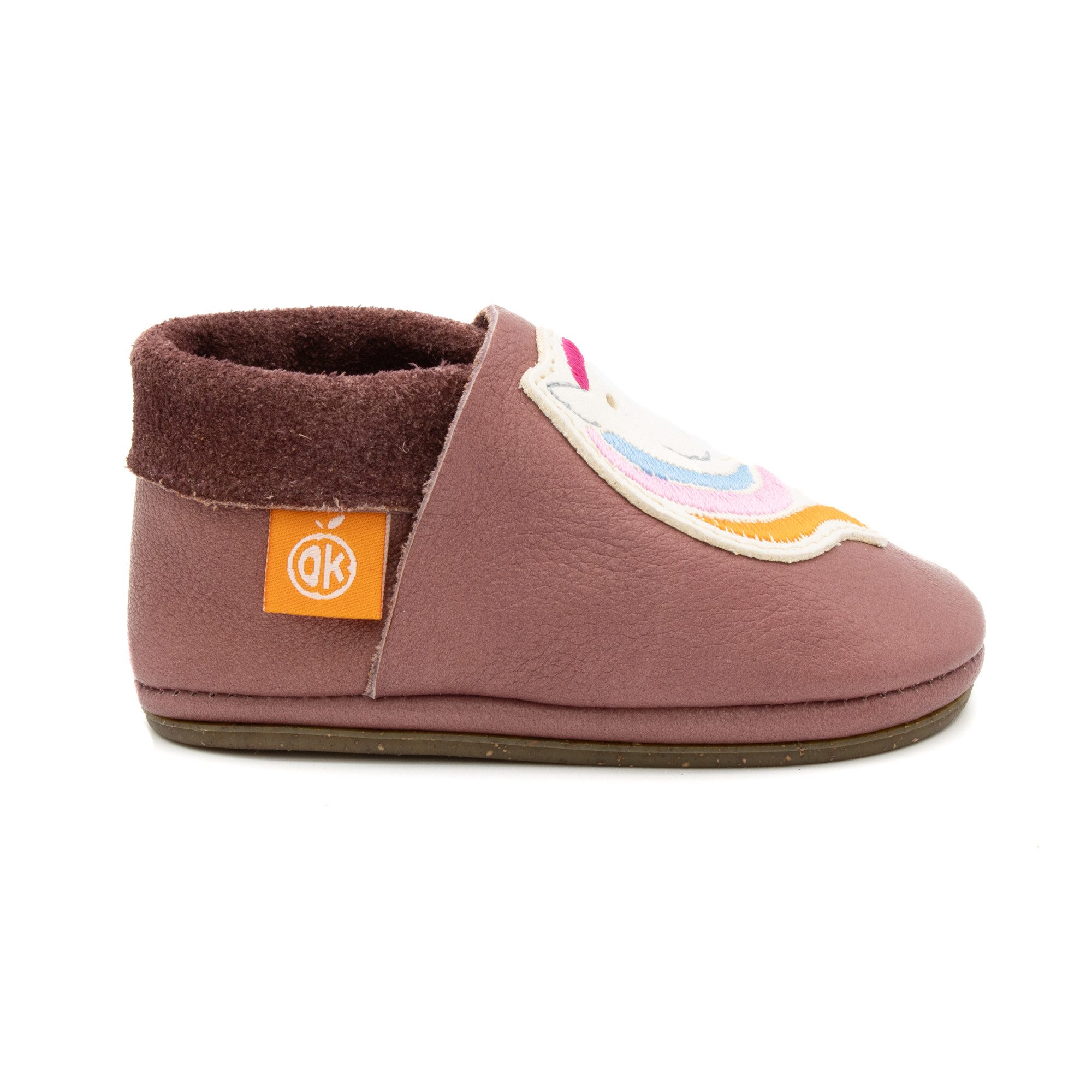 Orangenkinder® Hausschuhe Kindergarten Stella das Einhorn Hausschuh pflanzlich gegerbtes Leder, Made in Germany, Kindergartenschuh
