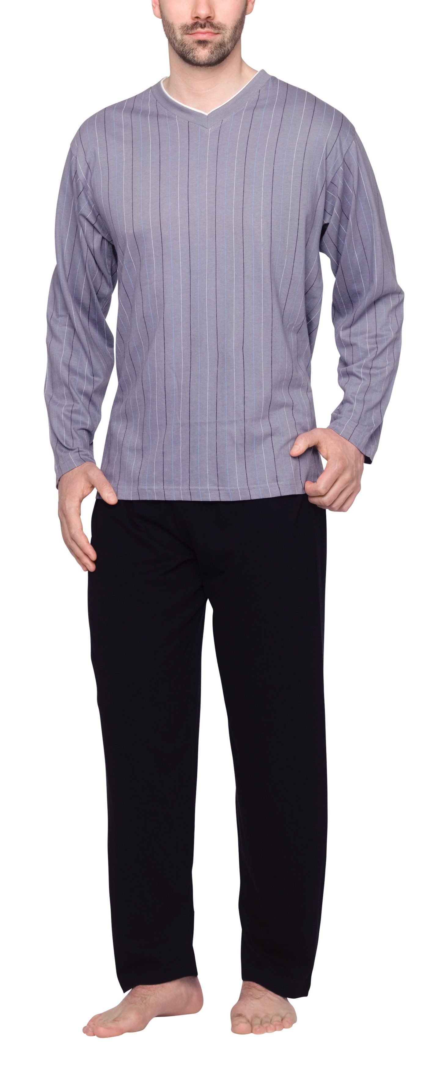 Moonline Pyjama Schlafanzug lang, 100% Baumwolle günstig online kaufen