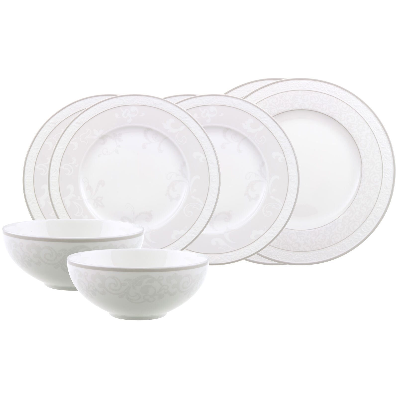 Villeroy & Boch Kombiservice Gray Pearl Einsteiger-Set 8er Set (8-tlg), 2 Personen, Porzellan