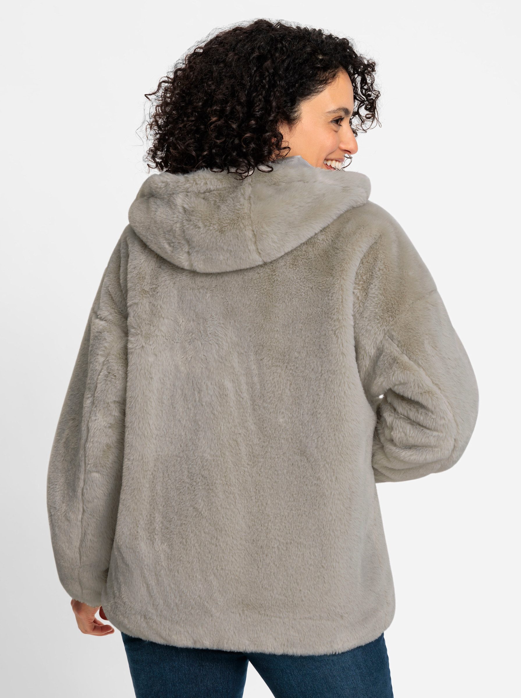 Inspirationen Fellimitatjacke, mit Kapuze günstig online kaufen