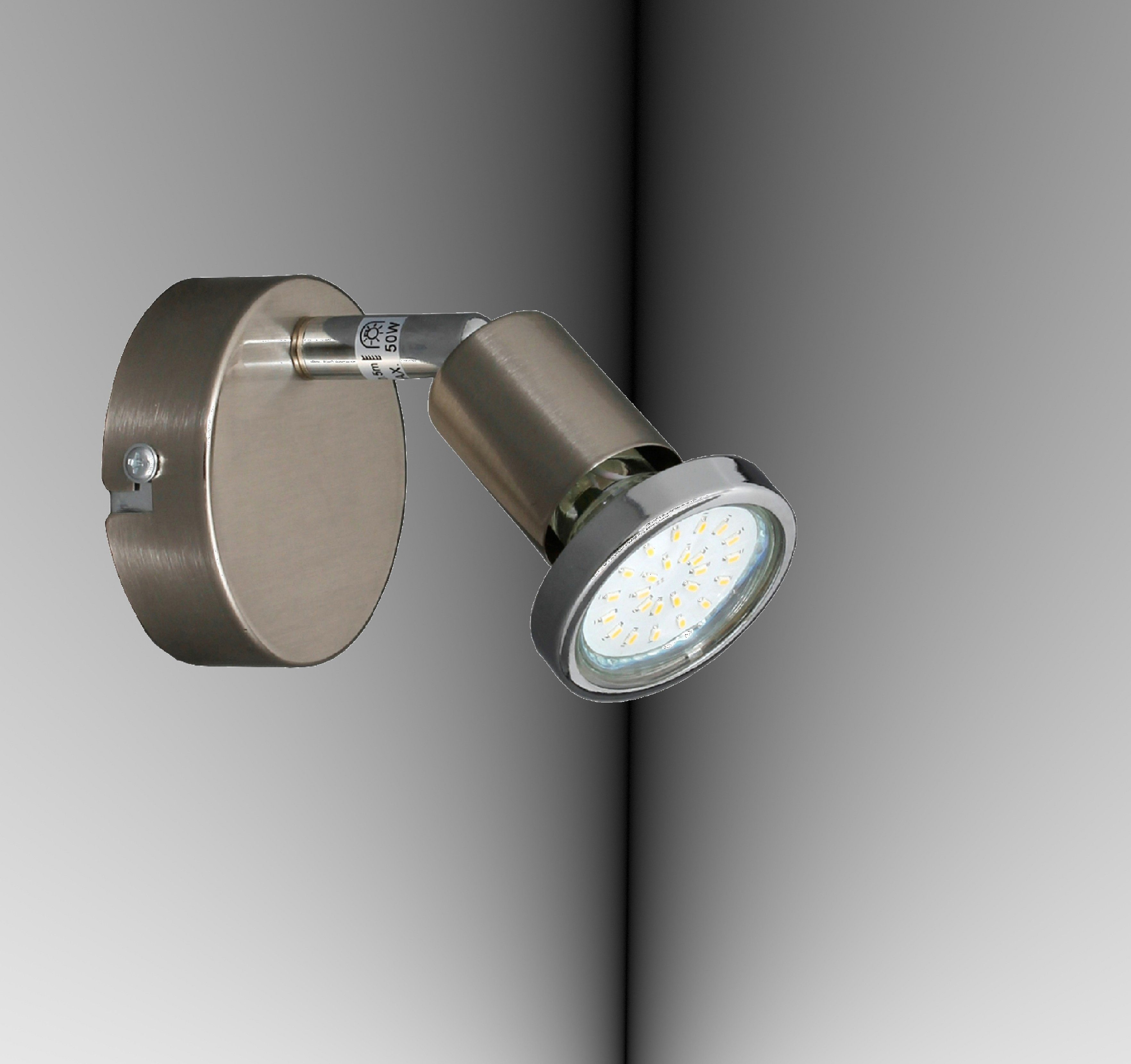 LED Decken Strahler drehbar 8W Wand Leuchte Spot Balken Chrom Ring Küche Lampe