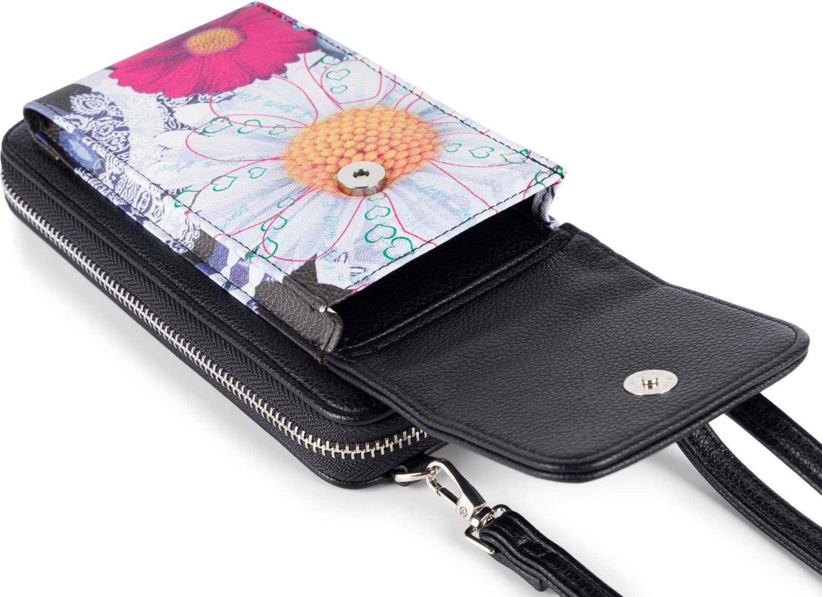 Damen Handtaschen styleBREAKER Mini Bag, Mini Bag Ethno Blumen Blüten - RFID Schutz