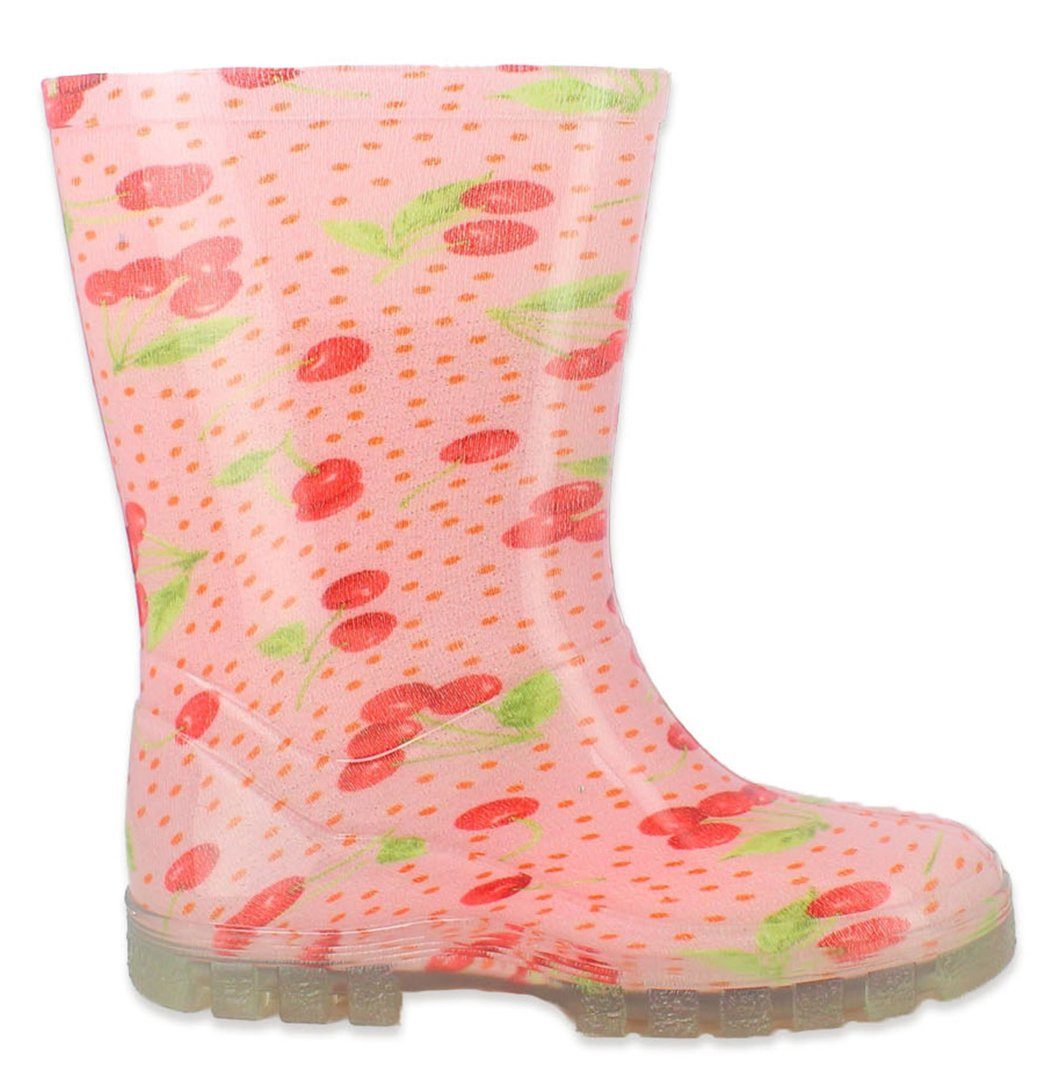 Beck Regenstiefel Kirschen Gummistiefel (wasserdichte, fröhliche Schlupfstiefel, für trockene Füße bei Regenwetter) herausnehmbare Innensohle, robuste Materiali – Bild 2 von 5