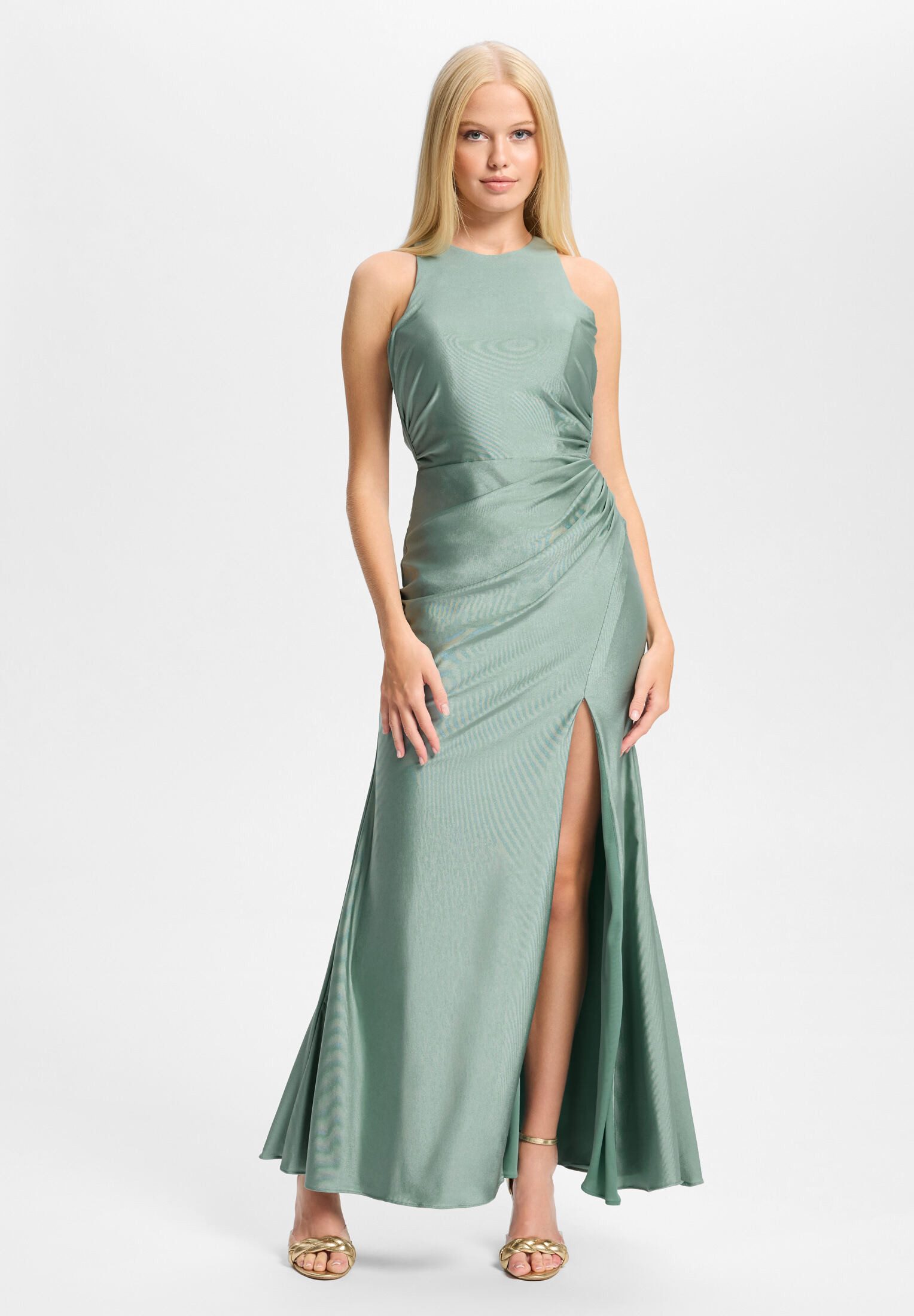 Hey Kyla Abendkleid - Hochgeschlossenes Abendkleid mit Beinschlitz Figurbetonte Passform