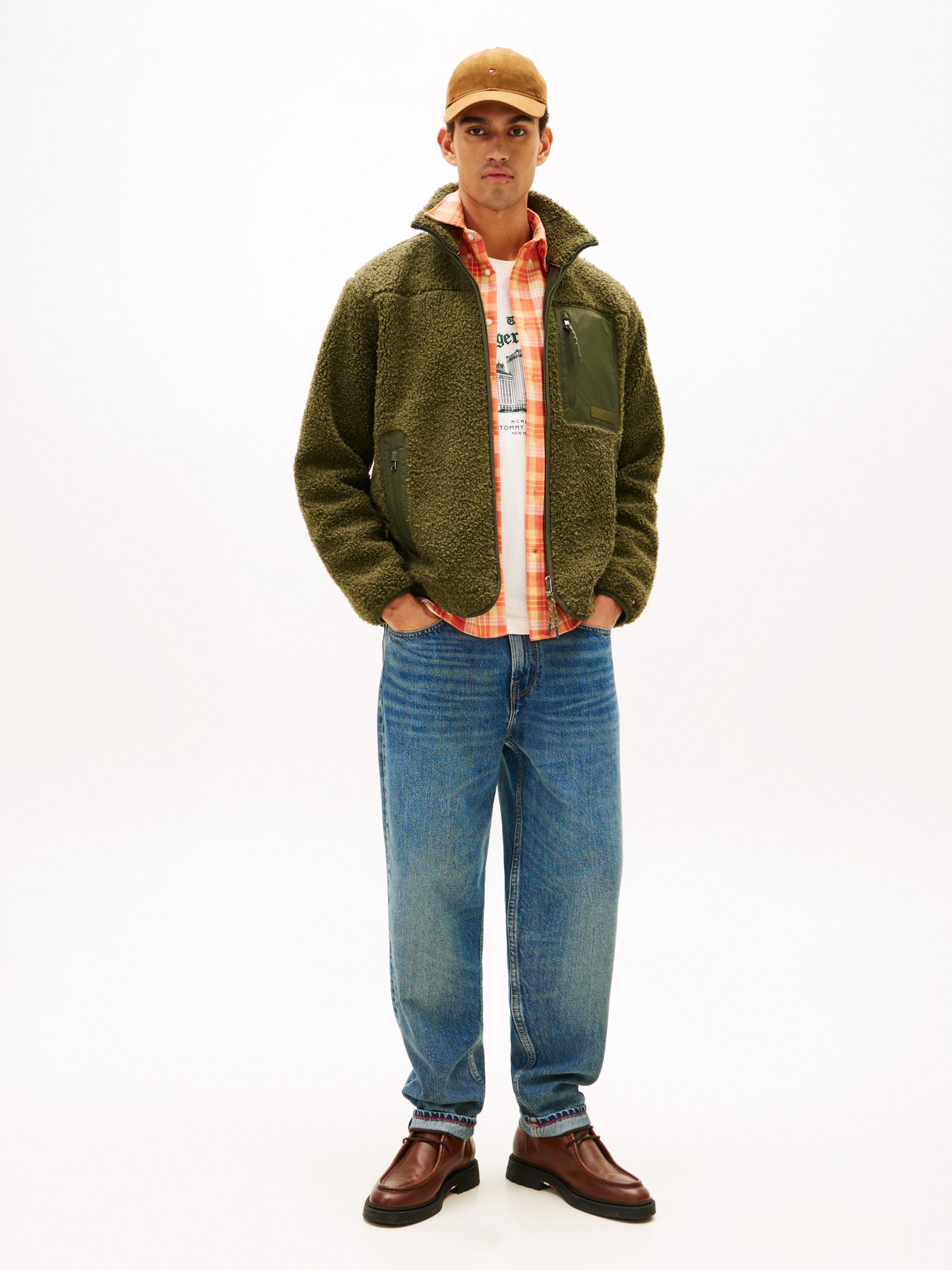 Tommy Hilfiger Sweatjacke TEDDY FLEECE ZIP THROUGH Übergangsjacke Herbstjacke Teddy Plüsch Soft Jacke