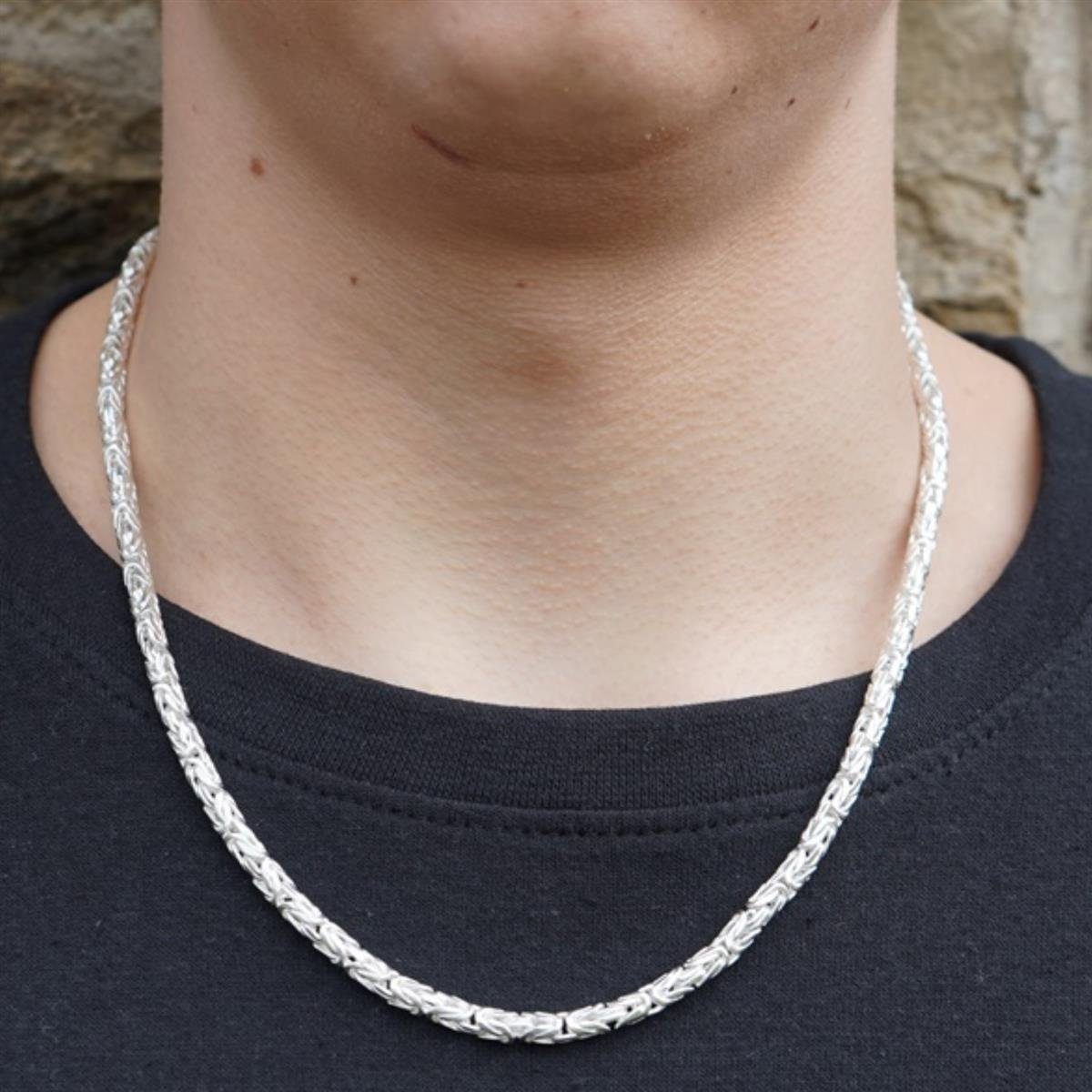 Rund for men Fein and 925er women in Italy 4mm Tony Made Königskette Silber, Königskette