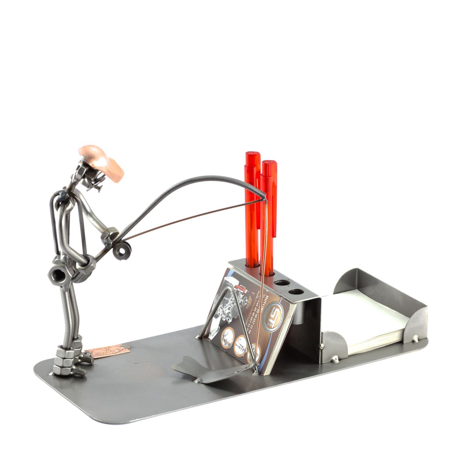 Steelman24 Dekofigur Angler Schreibtisch Organizer
