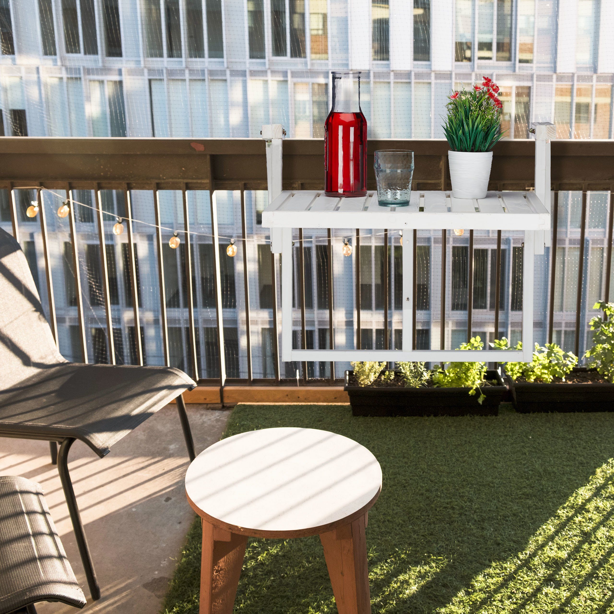 relaxdays Balkonhängetisch Holz Balkontisch klappbar günstig online kaufen