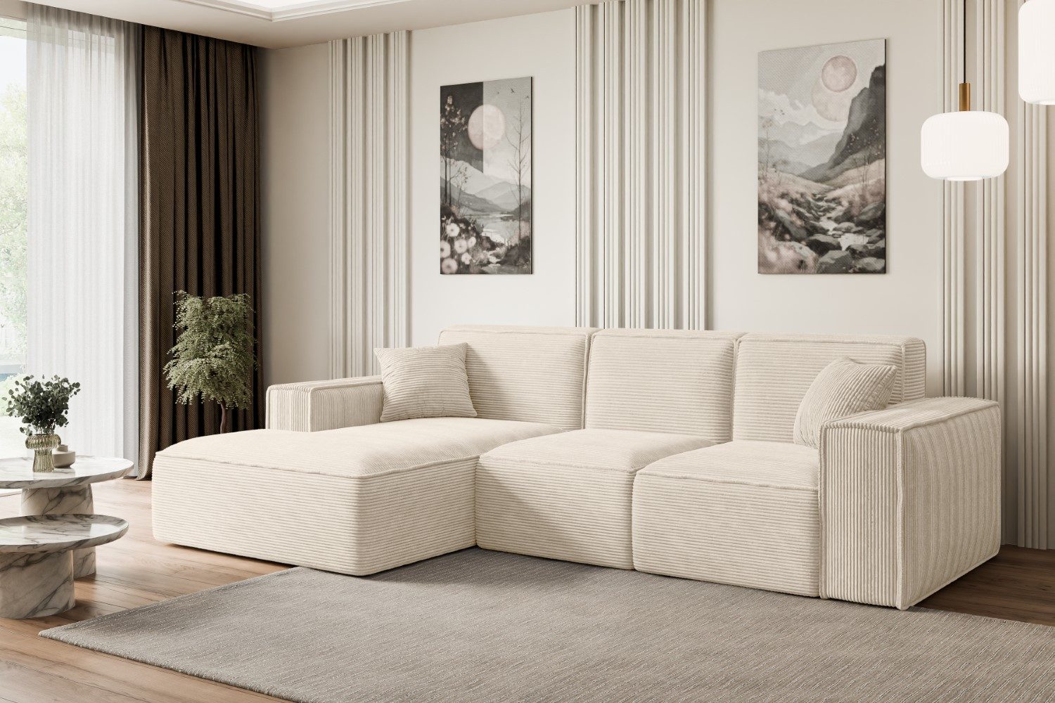 ALTDECOR Ecksofa SERRA-L, Sofa Praktische Bequeme Funktionsecke Couch L-Form Eckcouch, Corner Sofa U-Form Vielseitige Sofa Wohnlandschaft Wohnzimmer