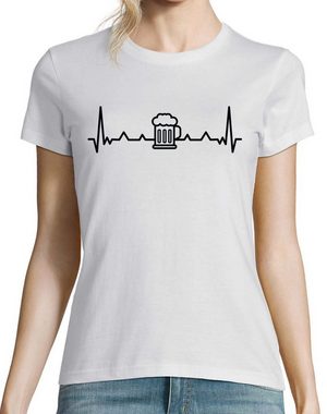 Youth Designz T-Shirt Herzschlag Bier Damen Shirt mit trenidgem Frontprint