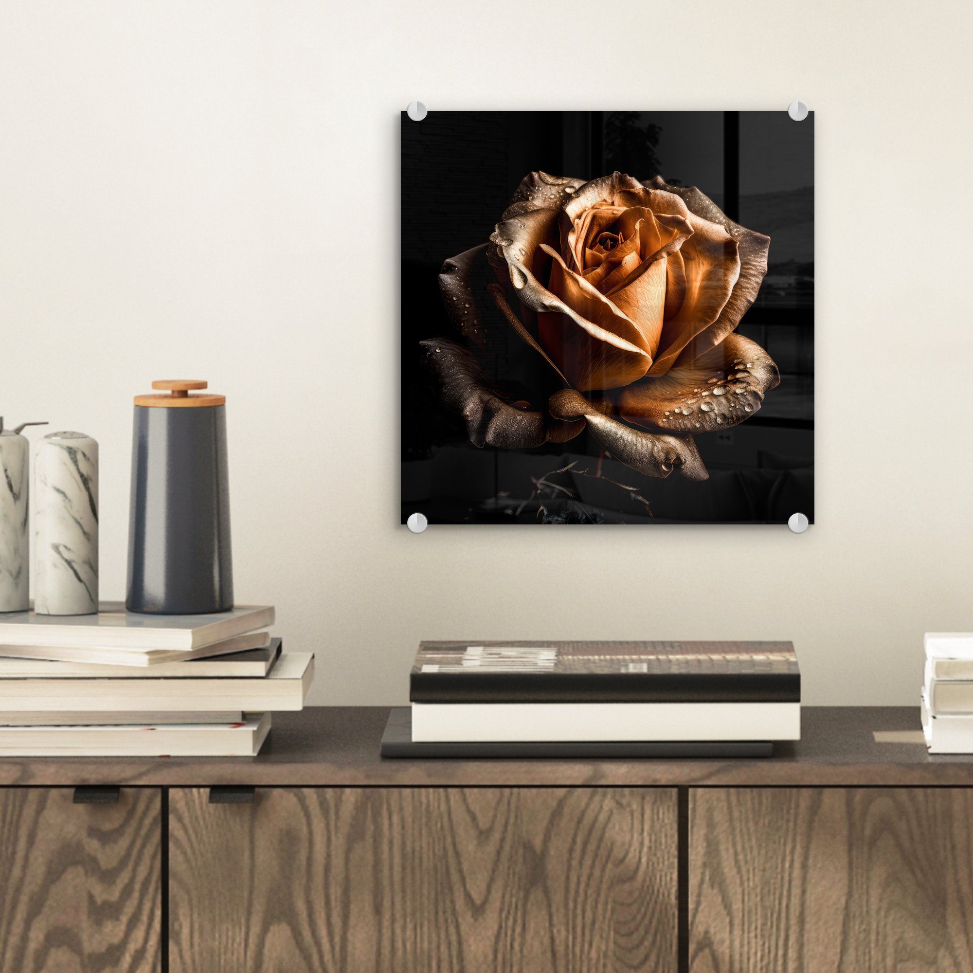 MuchoWow Acrylglasbild Rose - Gold - günstig online kaufen