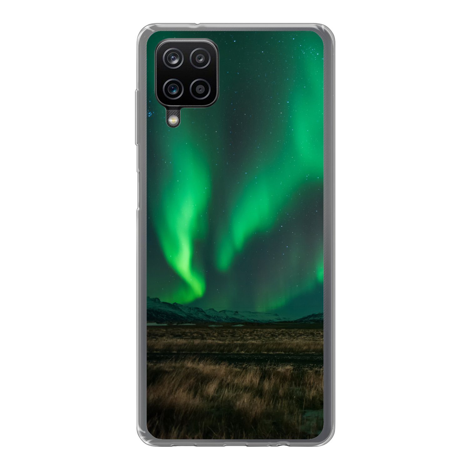 MuchoWow Handyhülle für Samsung Galaxy A12 Nordlichter - Natur - Island, Smartphone-Bumper, Print, Handy Schutzhülle Dünn
