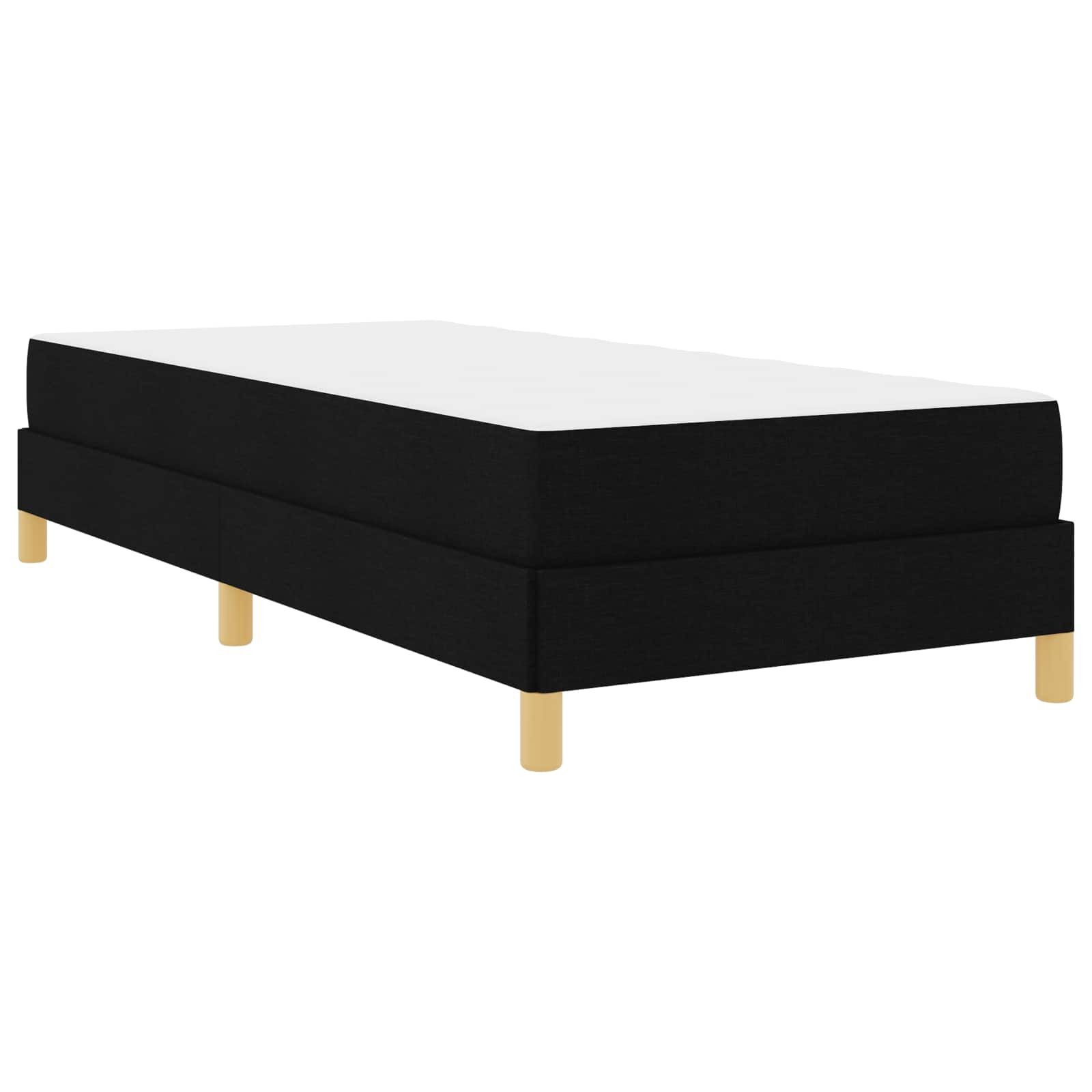 vidaXL Bett Boxspringbett mit Matratze Schwarz 80 x 200 cm Stoff (1-tlg) – Bild 4 von 5