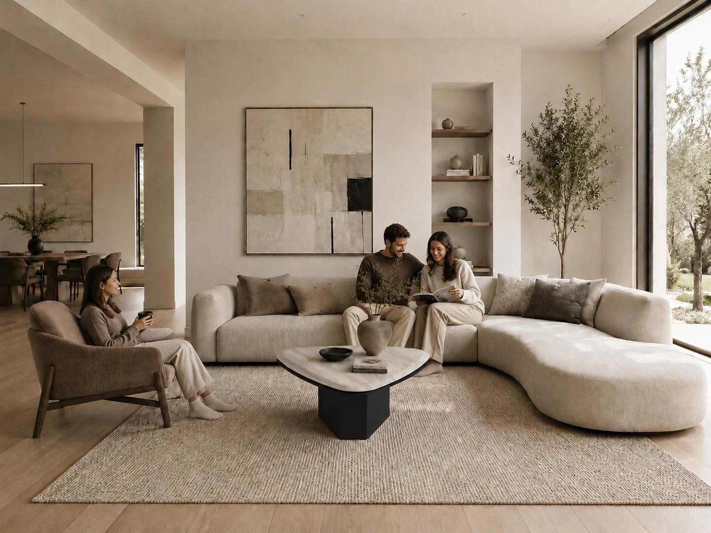 JVmoebel Couchtisch Couchtisch Robust Schwarz Stabil Dreieckig Massiv Schlicht Lakonisch, Made in Europa