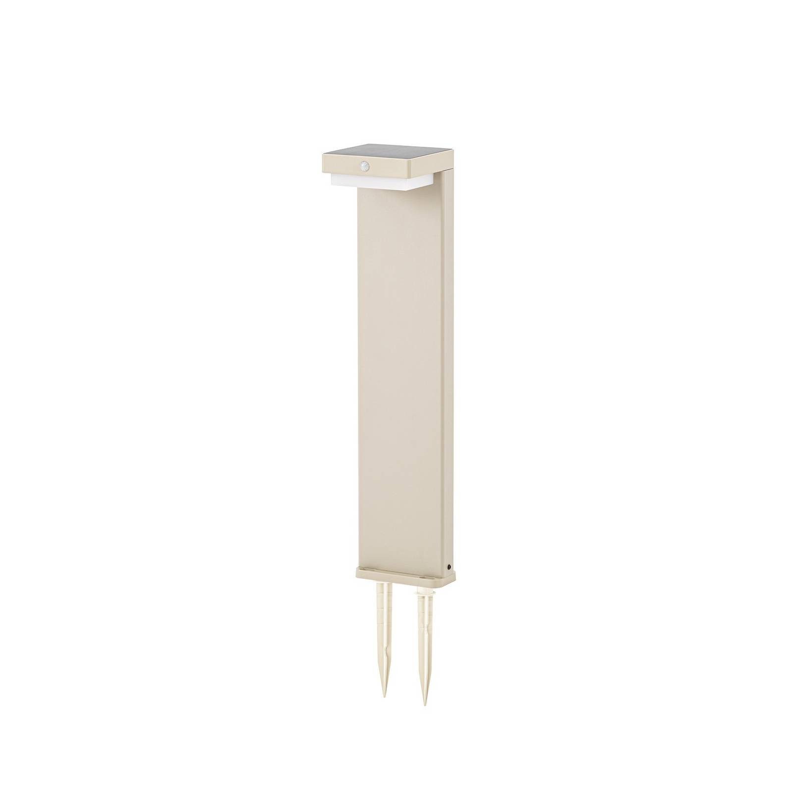 Lindby Außen-Stehlampe Eleazar, LED, Metall, Creme warmweiß IP44mit Bewegungsmelder, 1 x 4,5 W LED, warmweiß
