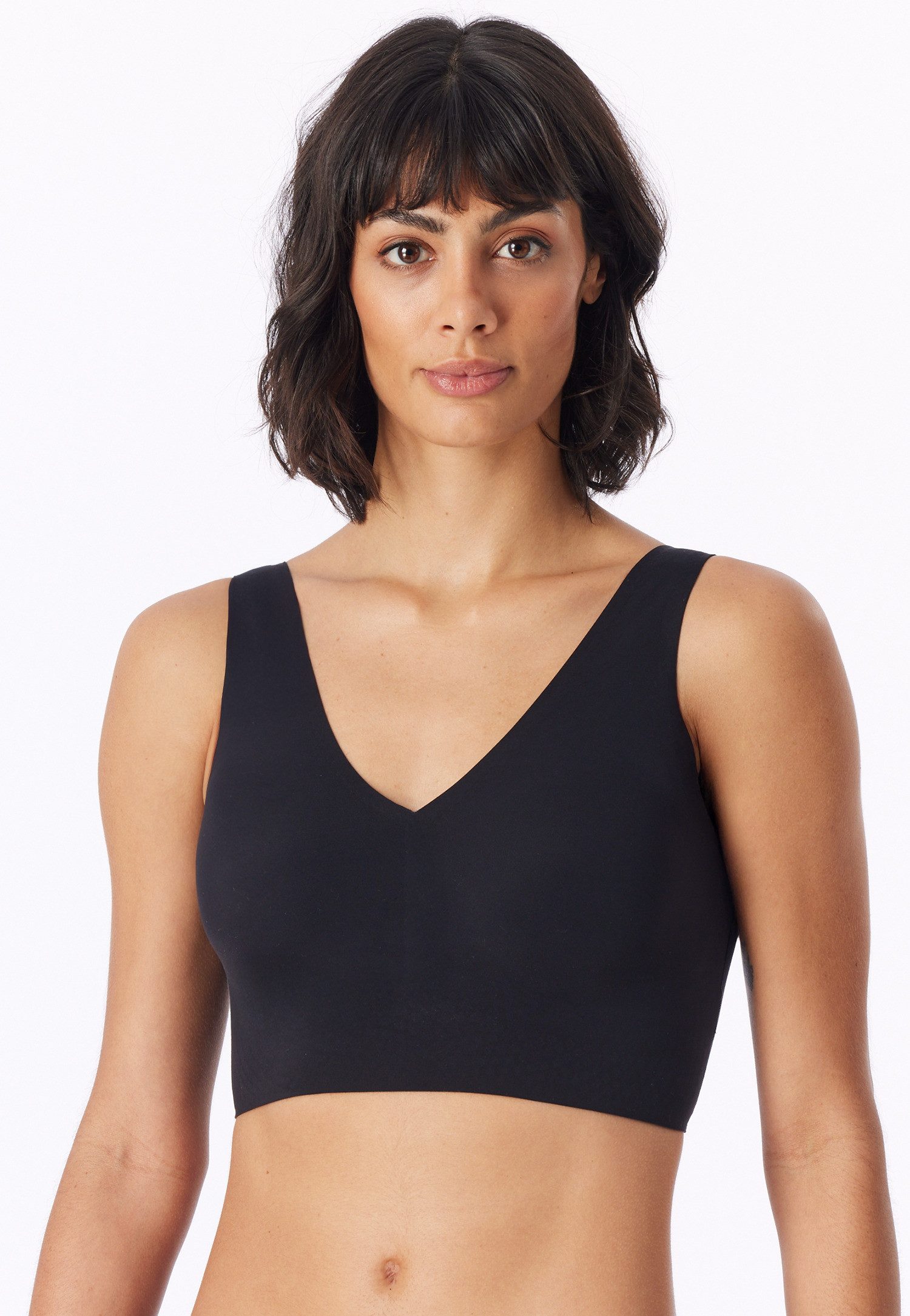 Schiesser Bustier Invisible Soft Microfaser, Lasercut-Abschlüsse, V-Ausschnitt