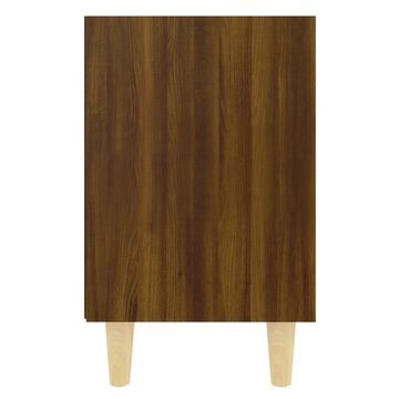 vidaXL Nachttisch Nachttisch mit Massivholz-Beinen Braun Eichen-Optik 40x30x50 cm (1-St)