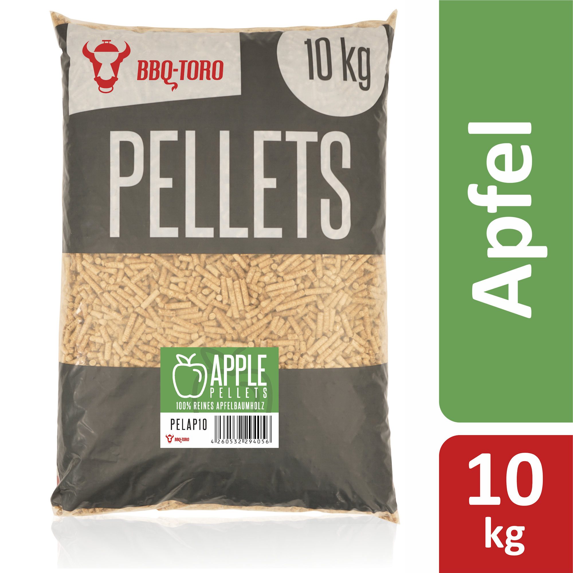 BBQ-Toro Holzpellets Apple Pellets aus 100% Apfelbaumholz, 10 kg, Räucherpellets, 10.00 kg