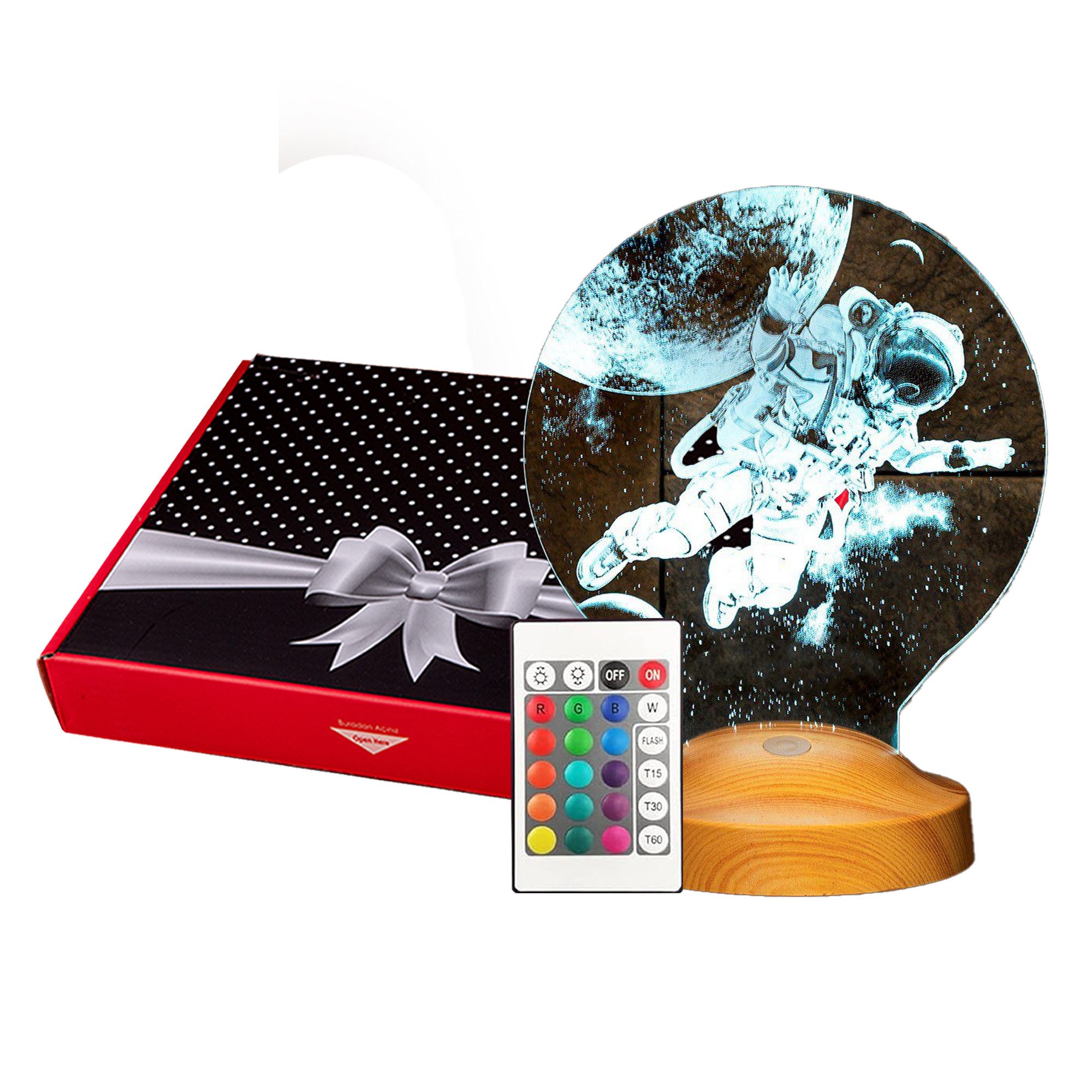 Geschenkelampe LED Nachttischlampe Astronaut Figur Gravity 3D Gravur Gesche günstig online kaufen