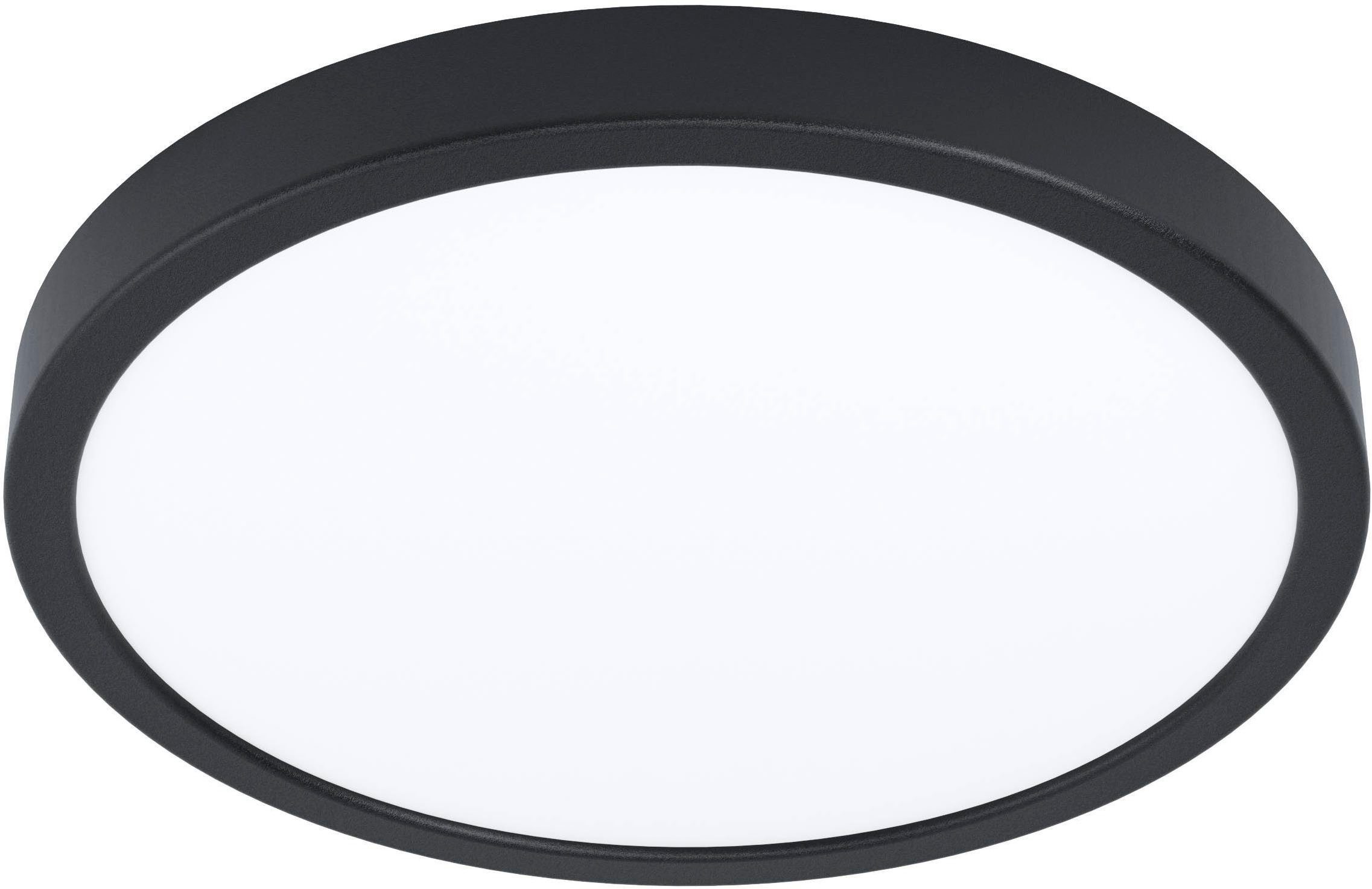 EGLO Aufbauleuchte Fueva 5 Deckenleuchte, Stahl und Kunststoff, schwarz, weiß, Flurlampe, LED fest integriert, Neutralweiß, Ø 28,5 cm, Aufbauleuchte, Deckenlampe, LED Aufbaulampe, Lampe