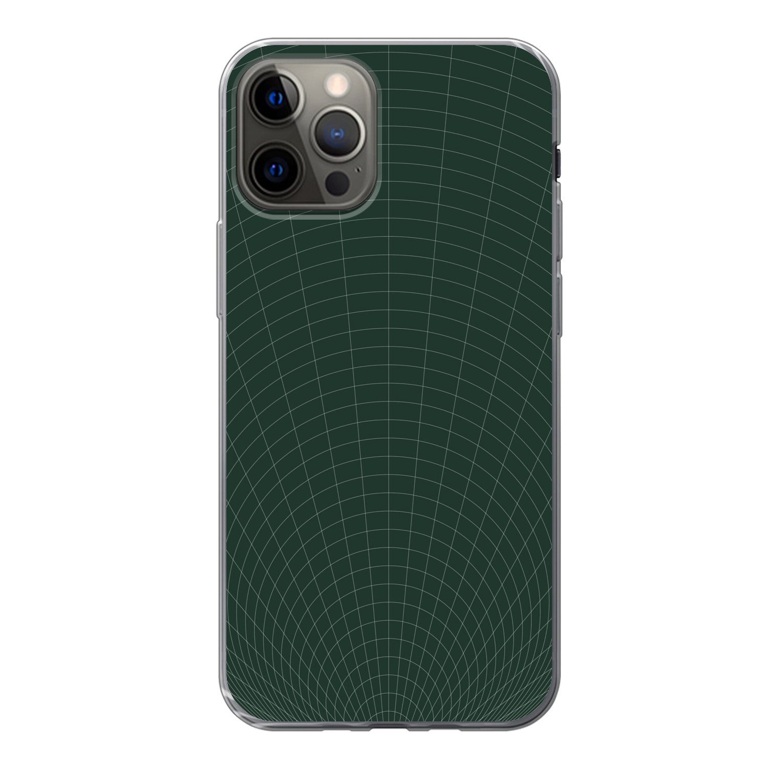 MuchoWow Handyhülle für Apple iPhone 13 Pro Tunnellinien - Grün - Abstrakt, Smartphone-Bumper, Print, Handy Schutzhülle Dünn