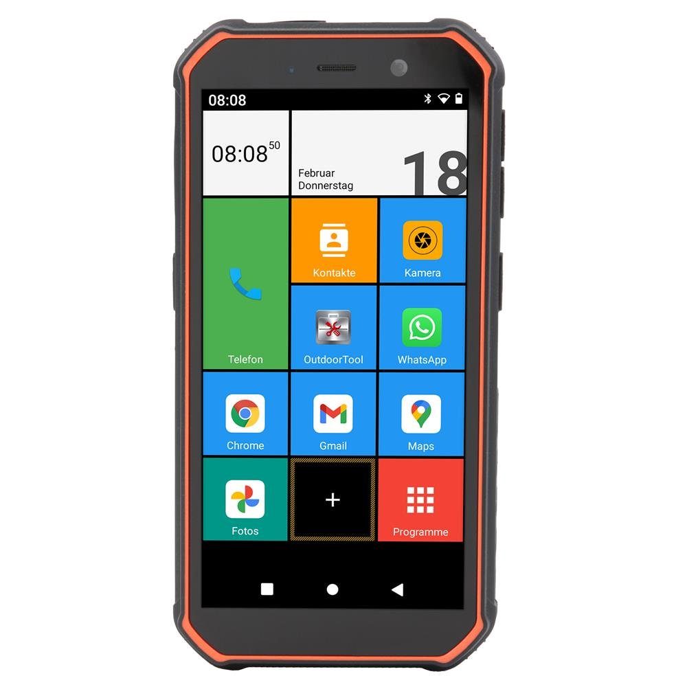 (Outdoor Olympia orange Smartphone IP68 Wasserschutz Handy Staubschutz TREK 5000mAh) schwarz Outdoor